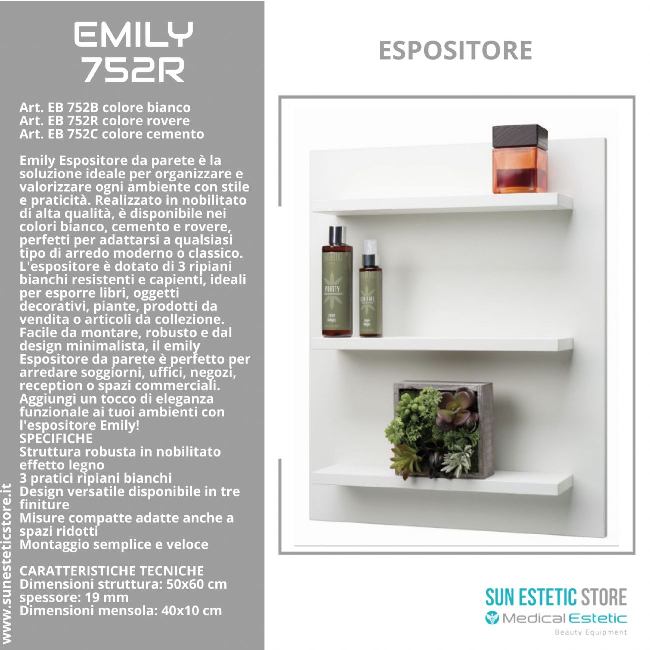 Emily Espositore da parete arredamento negozio