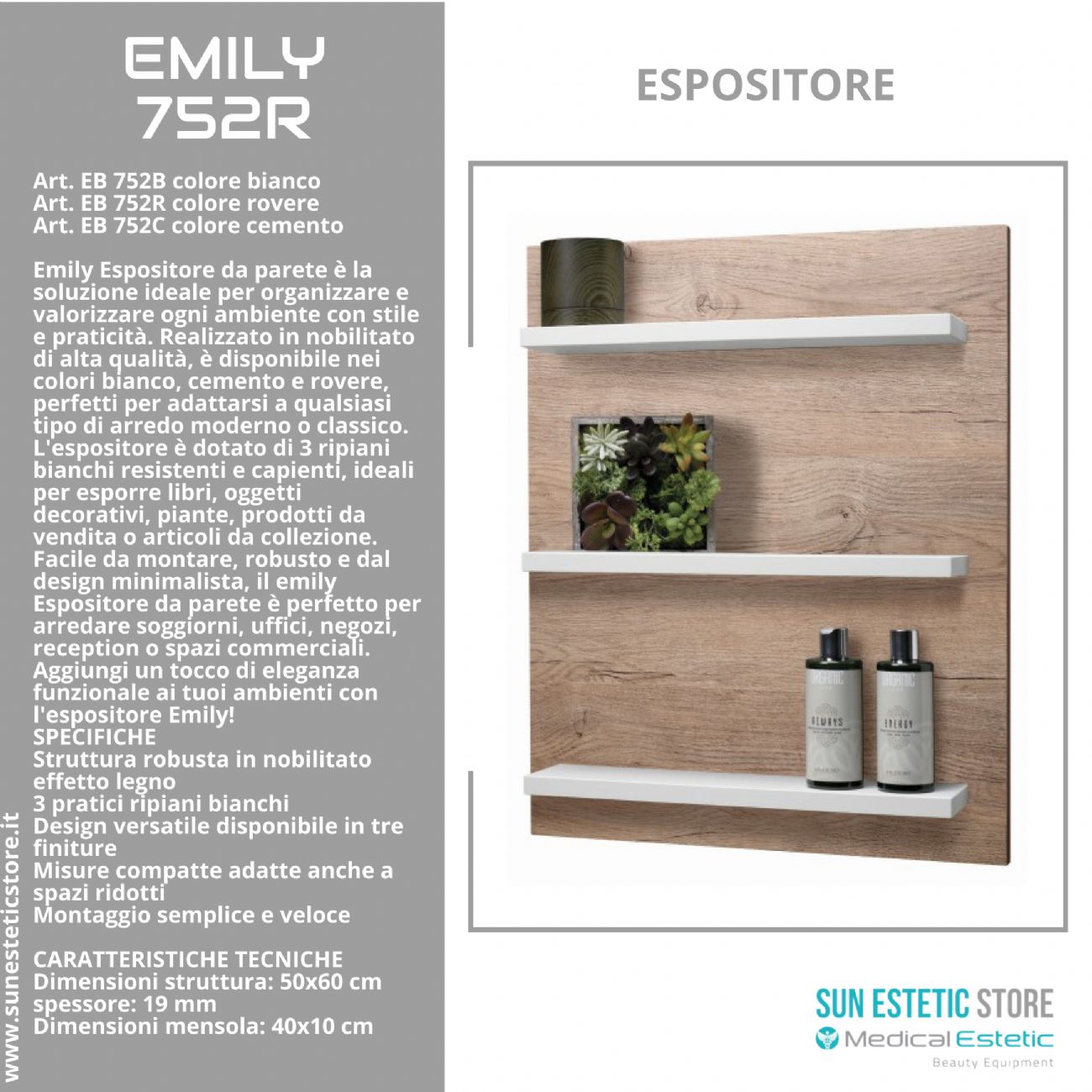 Emily Espositore da parete arredamento negozio