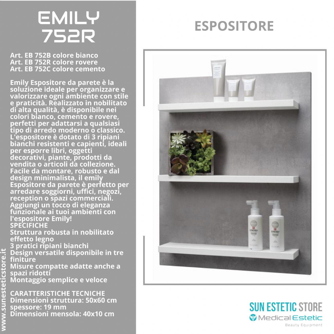 Emily Espositore da parete arredamento negozio