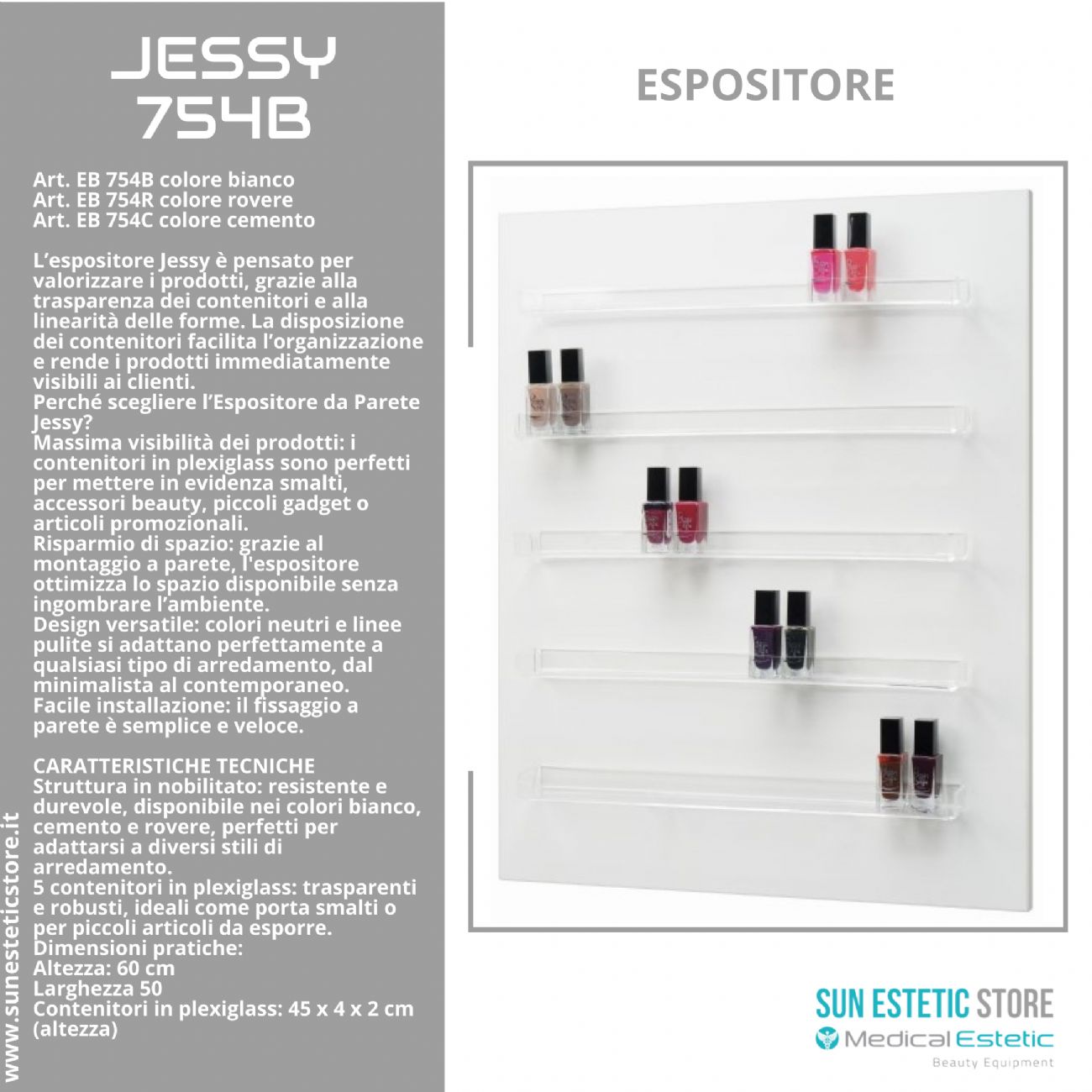 Jessy Espositore da parete arredamento negozio