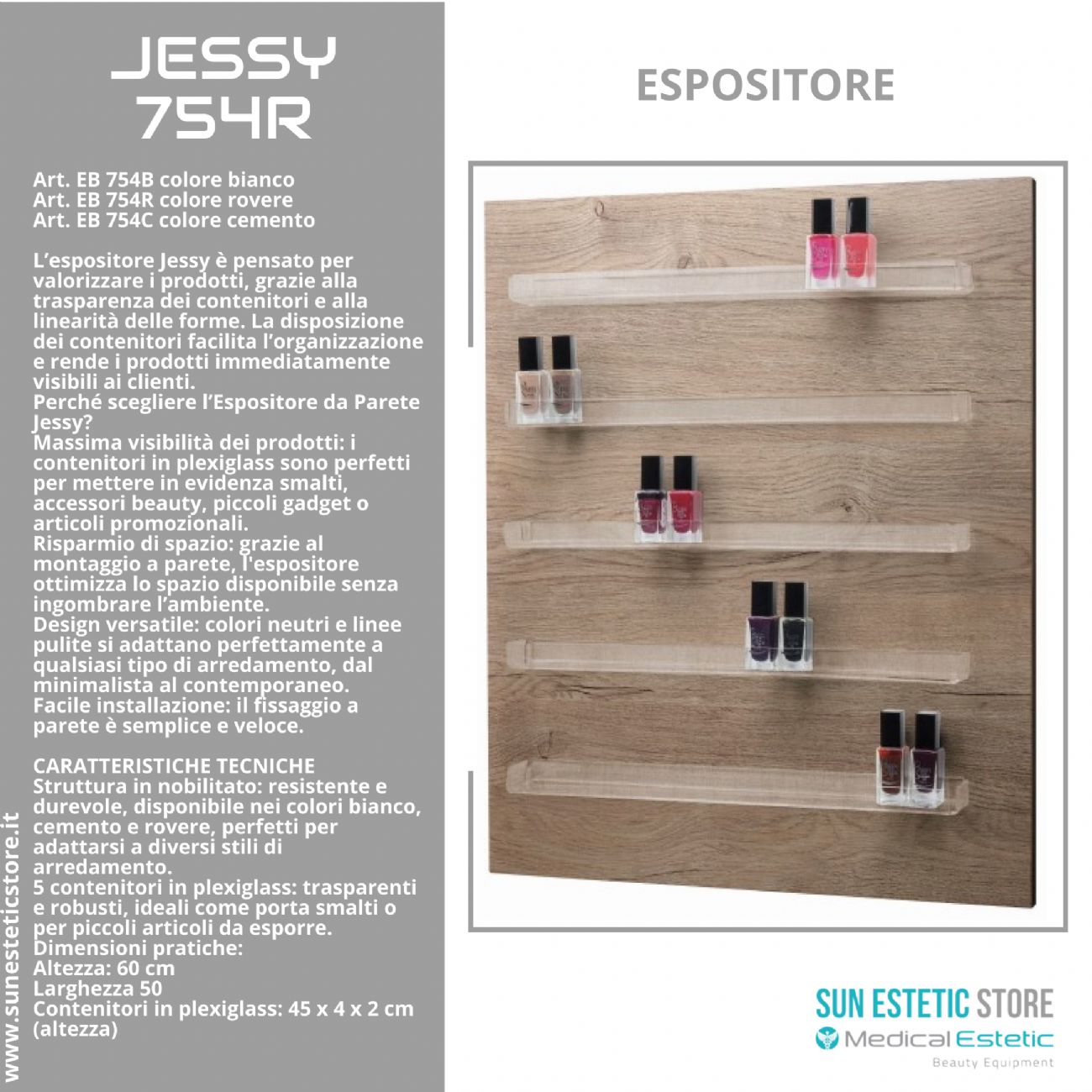 Jessy Espositore da parete arredamento negozio