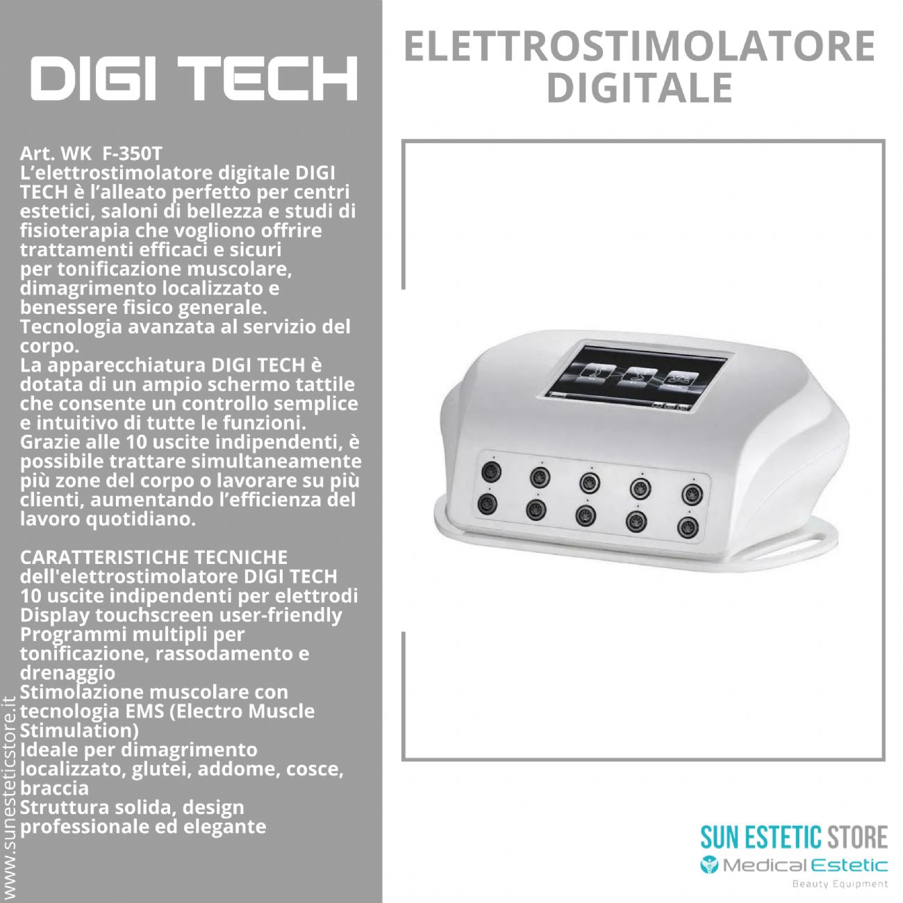 Digi Tech elettrostimolatore digitale tonificazione e dimagrimento