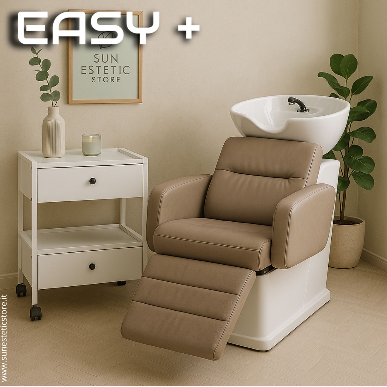 Easy + carrello in metallo bianco cassetti con serratura per estetica studio medico