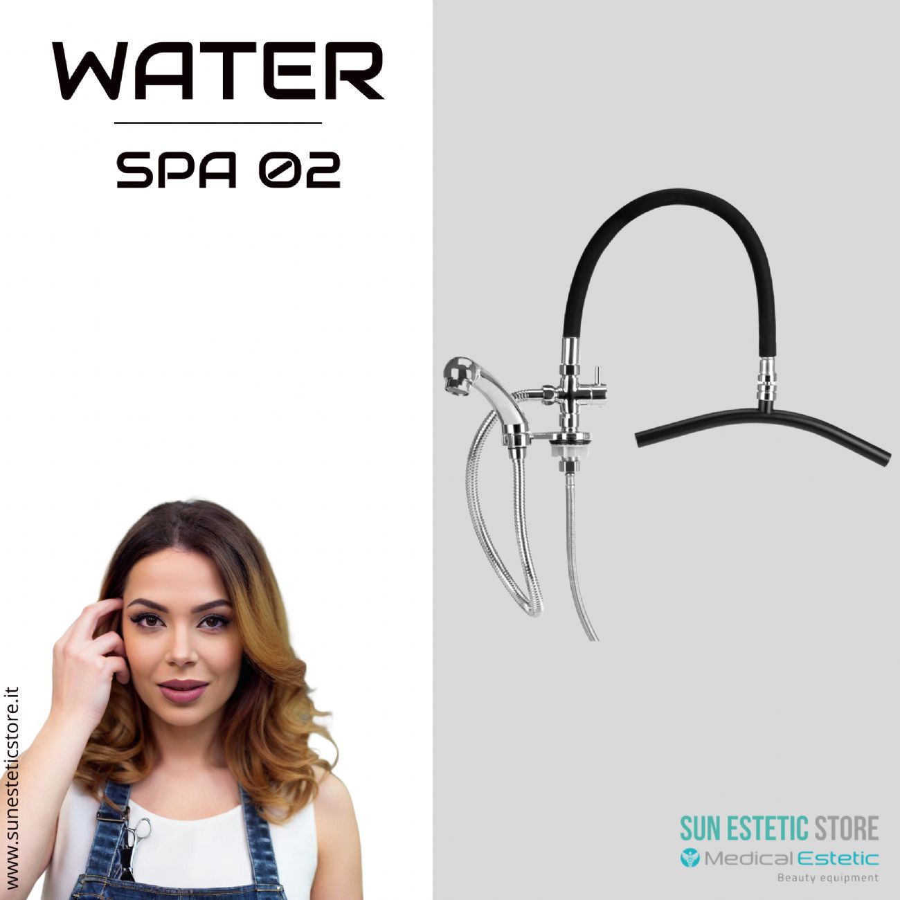Water Spa 02 rubinetto miscelatore a cascata per lavatesta