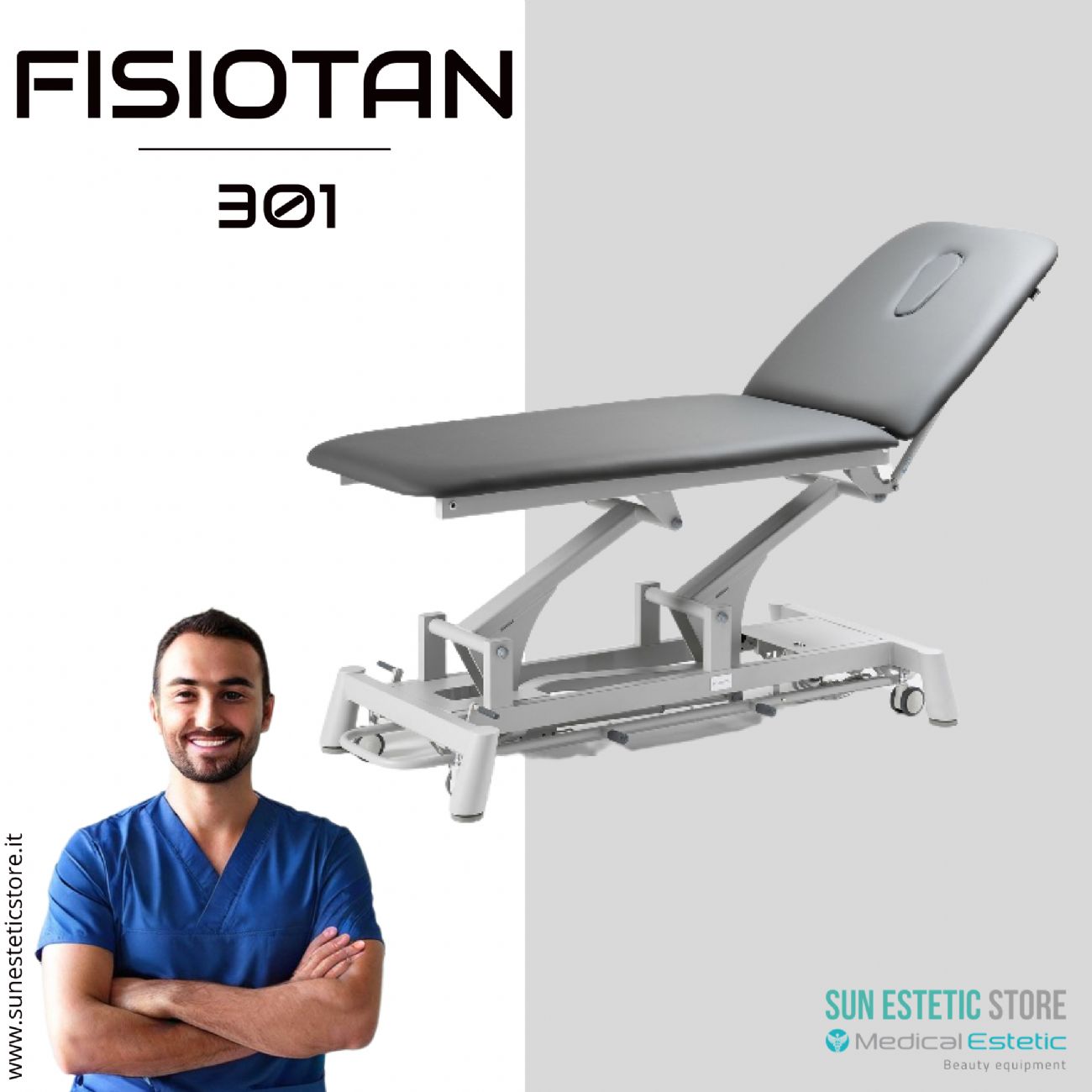 Fisiotan 301 lettino fisioterapia 2 sezioni 1 motore perimetrale
