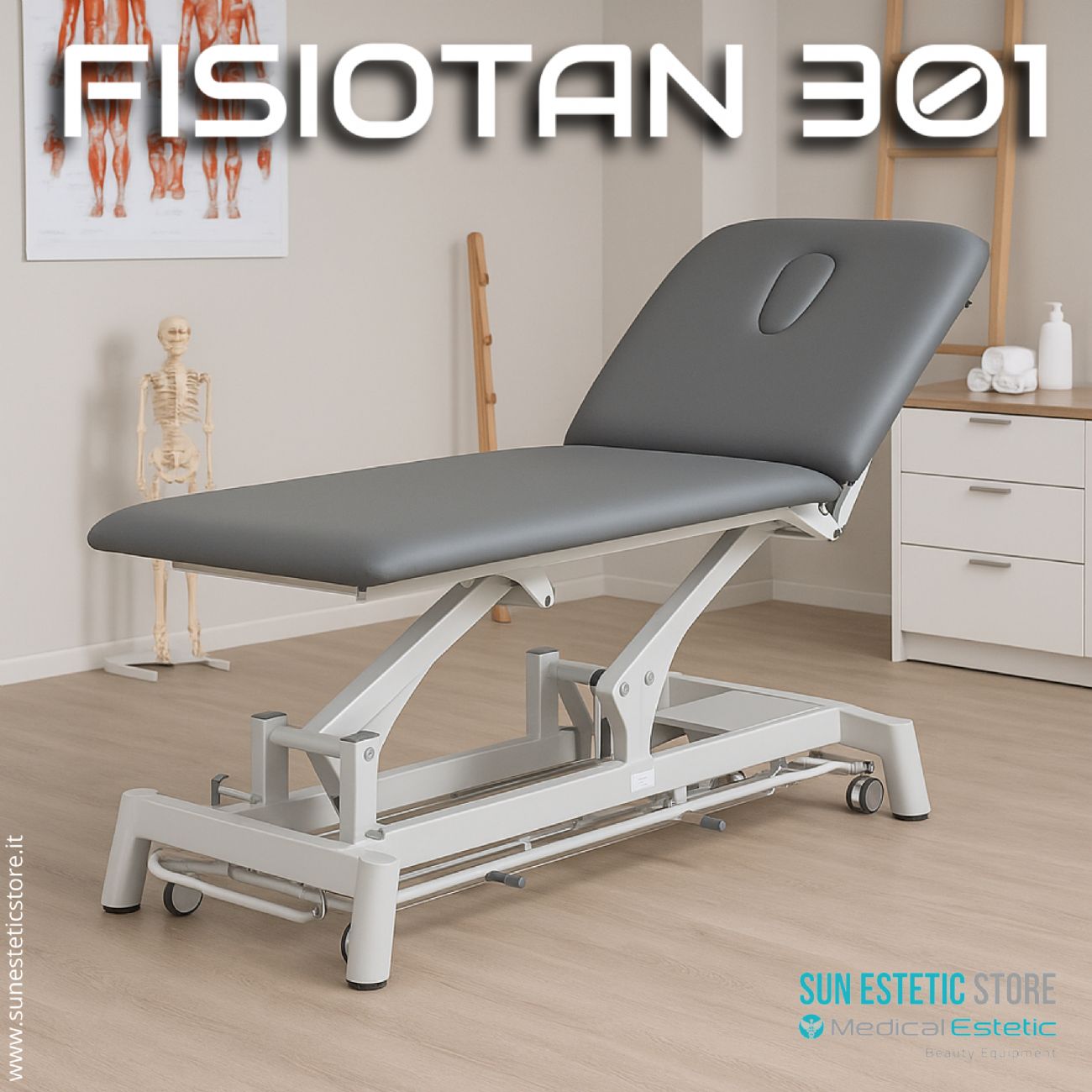 Fisiotan 301 lettino fisioterapia 2 sezioni 1 motore perimetrale
