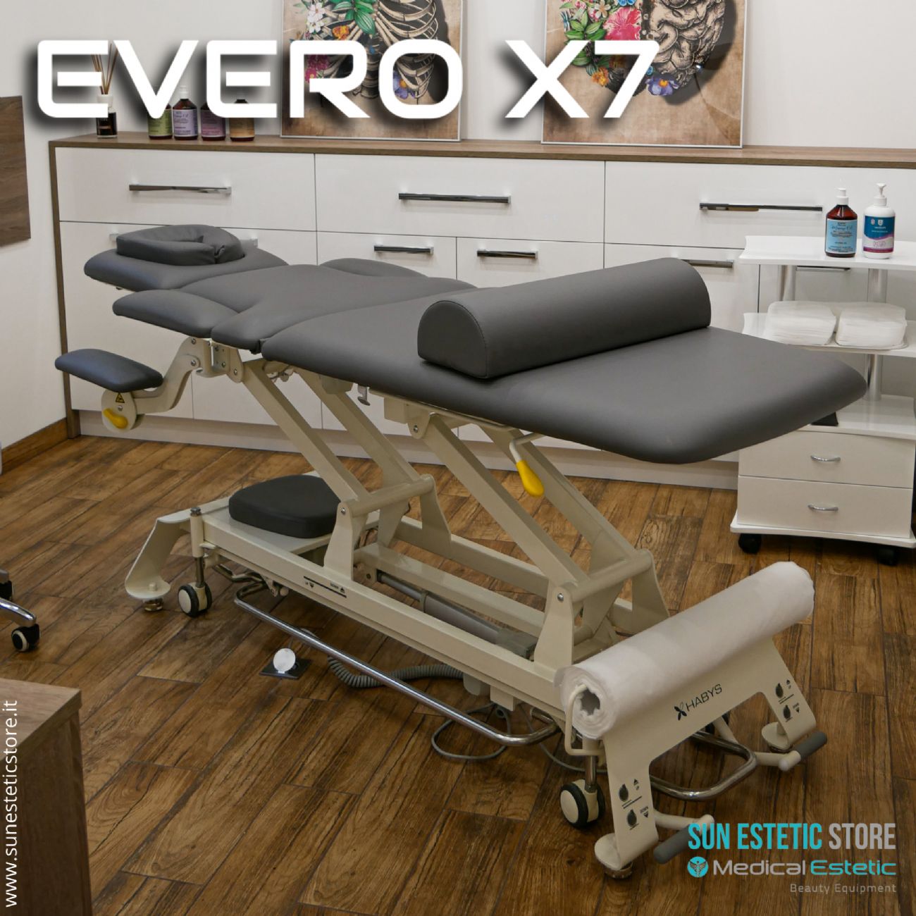 Evero X7 lettino fisioterapia 7 sezioni motorizzato con perimetrale