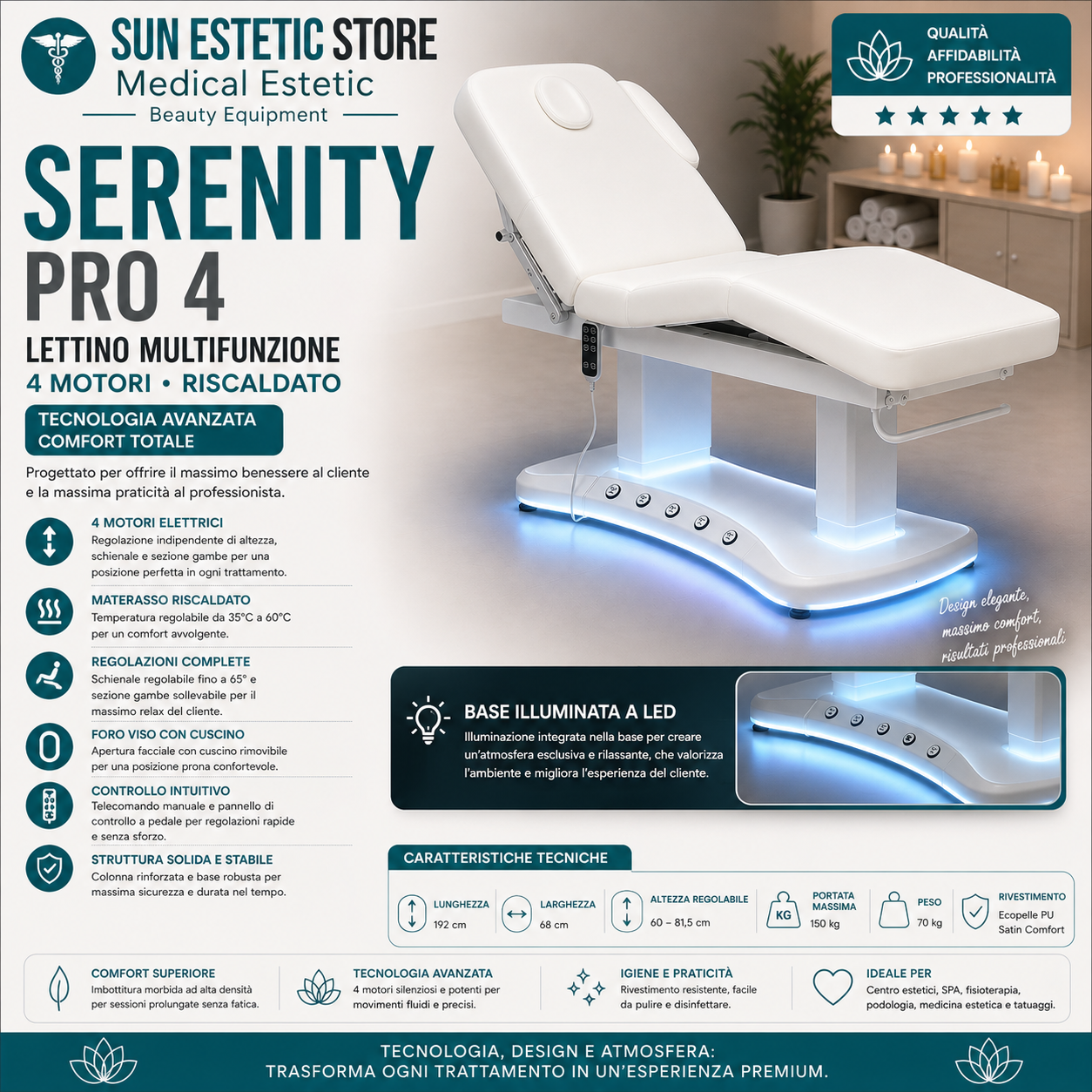 Serenity Pro 4 LettinO Spa 3 motori riscaldato