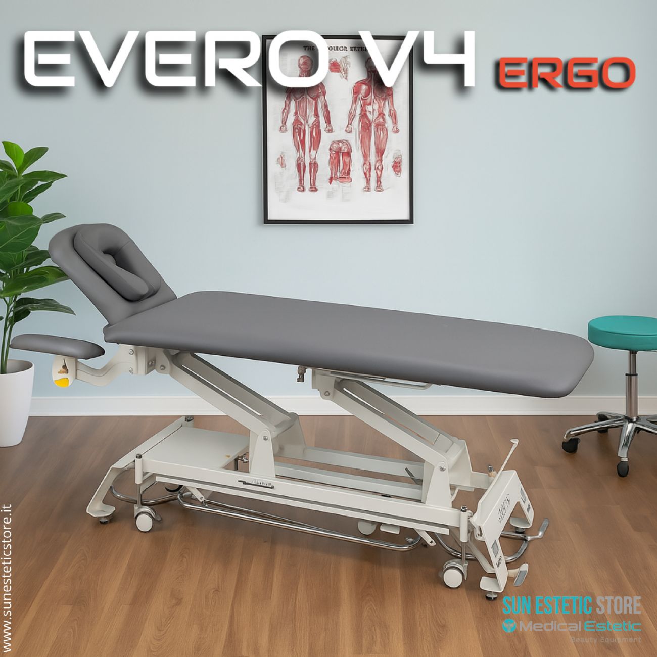 Evero V4 Ergo lettino fisioterapia 4 sezioni 1 motore