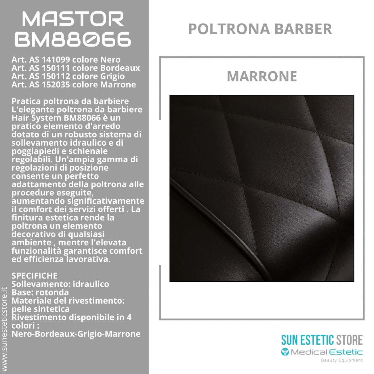 Mastror BM88066 poltrona maschile barbiere
