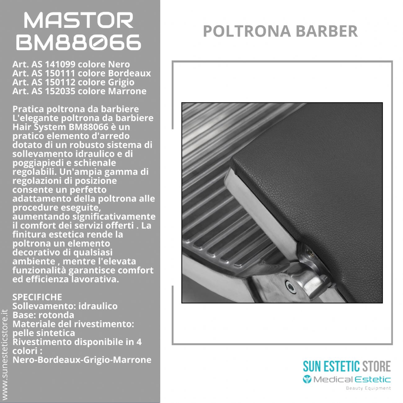 Mastror BM88066 poltrona maschile barbiere