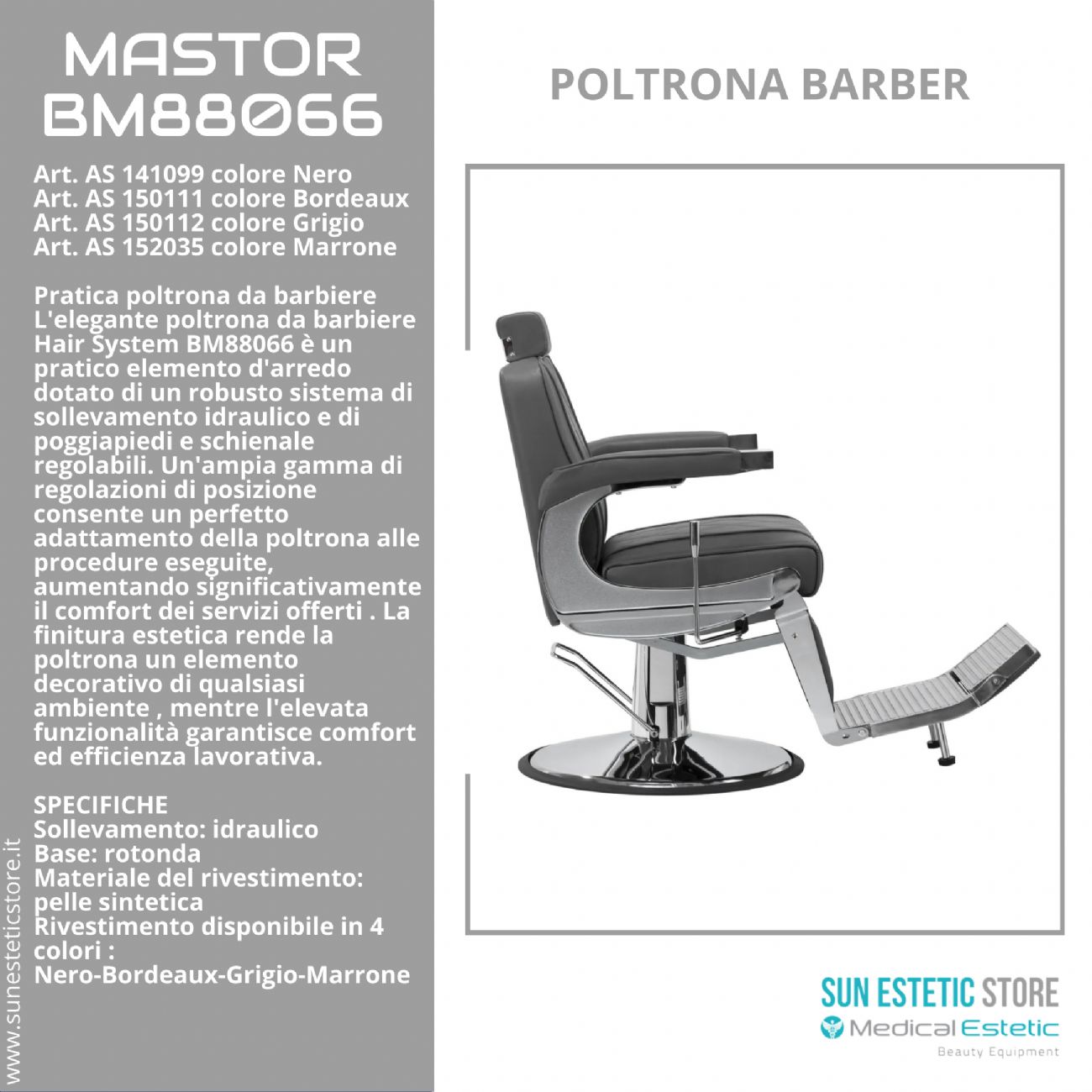 Mastror BM88066 poltrona maschile barbiere