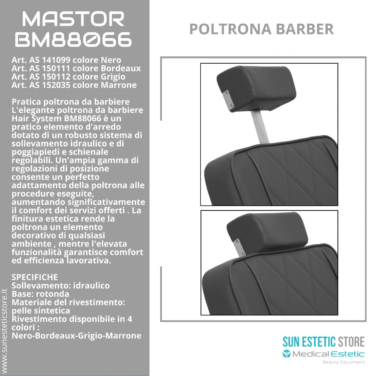 Mastror BM88066 poltrona maschile barbiere