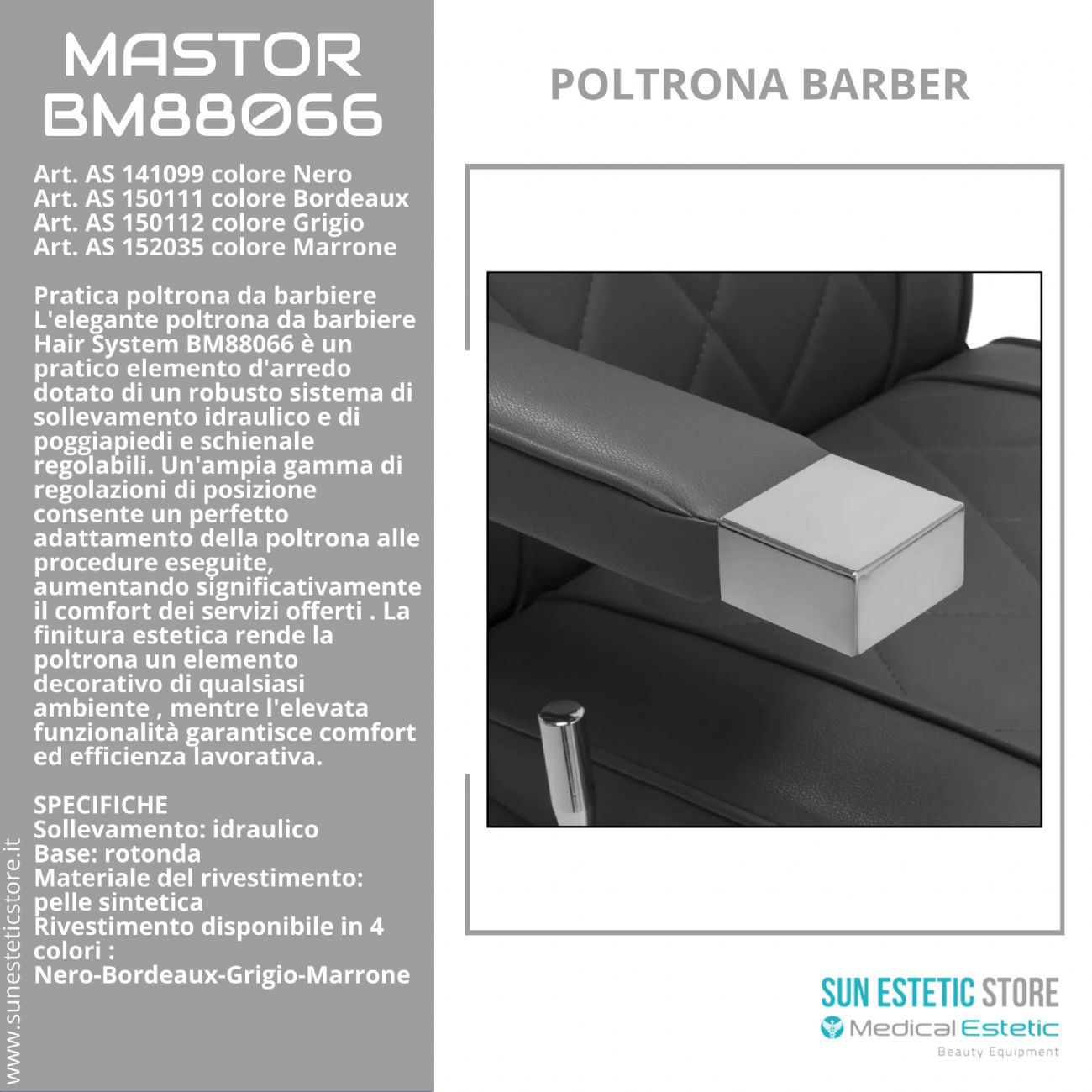 Mastror BM88066 poltrona maschile barbiere