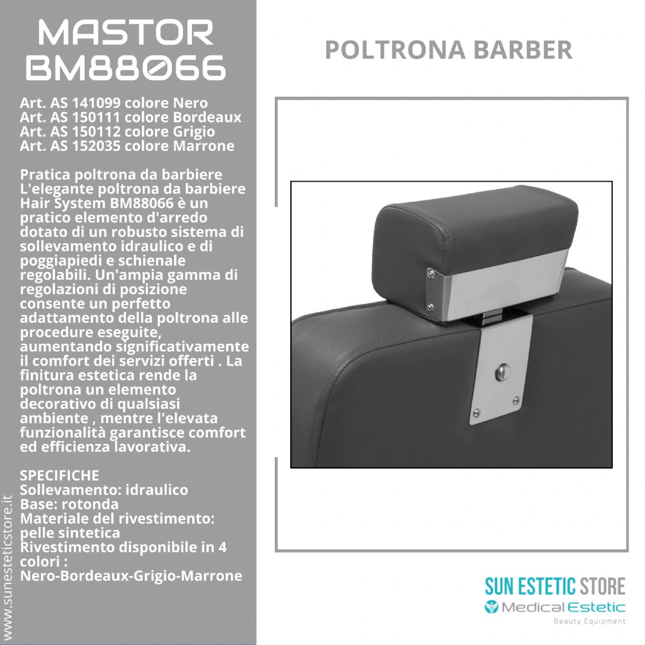 Mastror BM88066 poltrona maschile barbiere