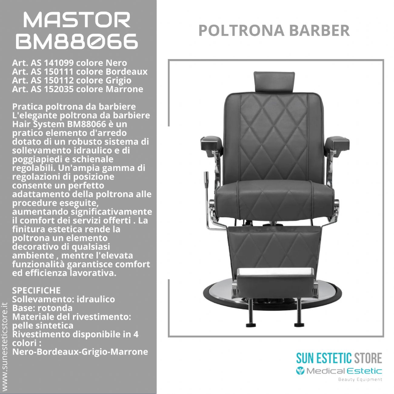 Mastror BM88066 poltrona maschile barbiere