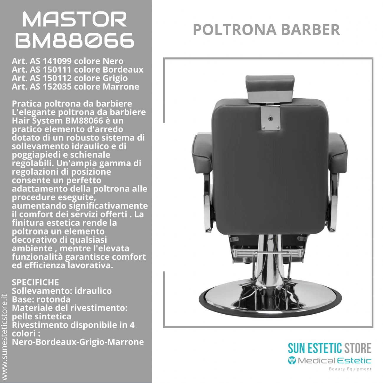 Mastror BM88066 poltrona maschile barbiere