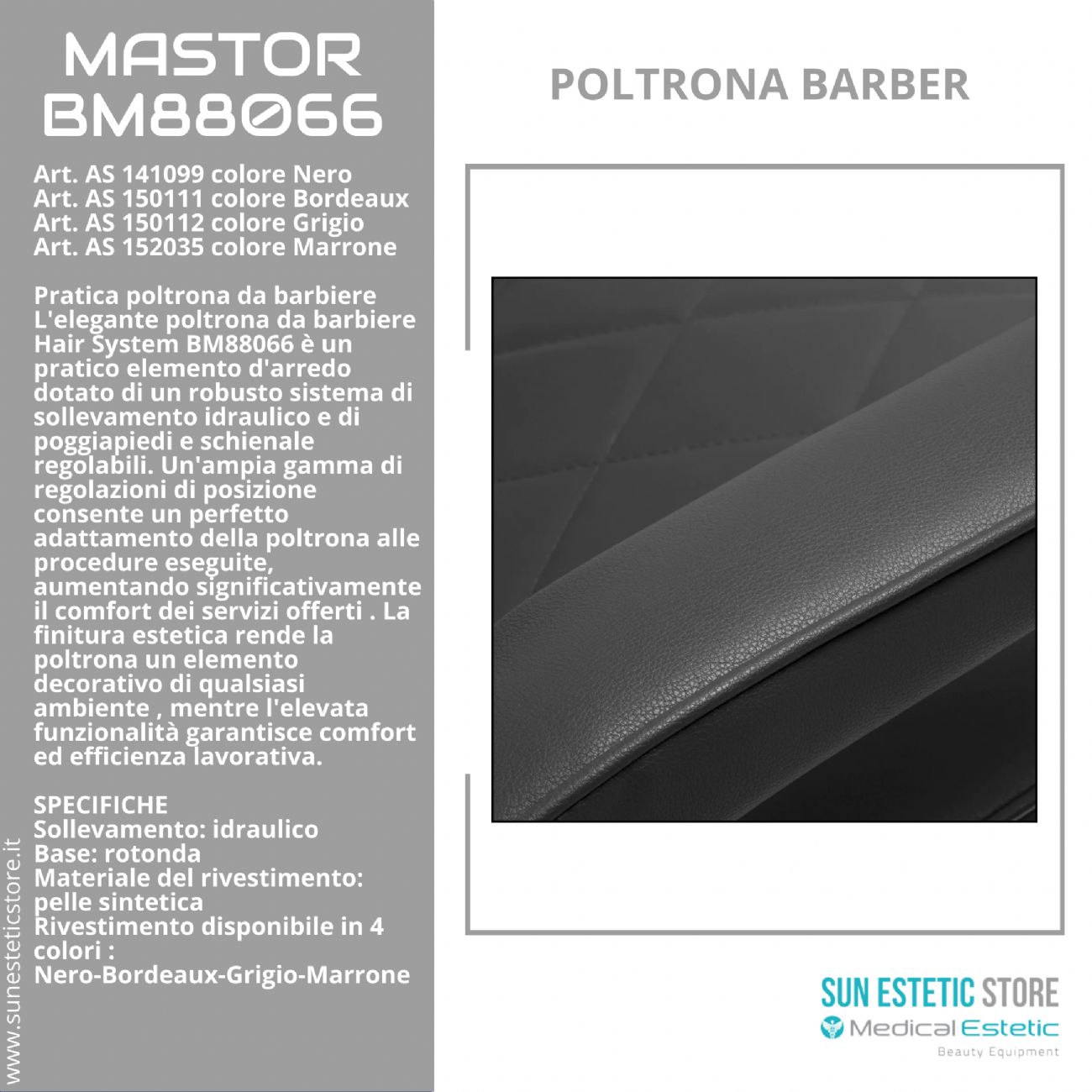 Mastror BM88066 poltrona maschile barbiere
