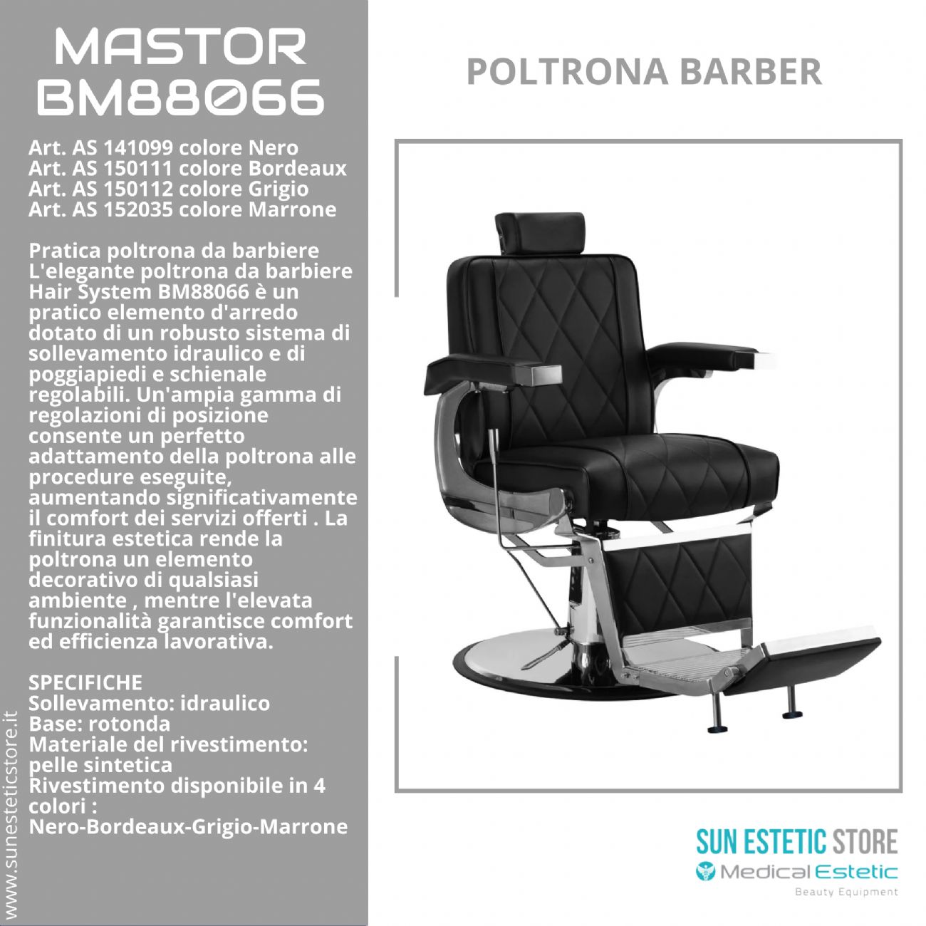 Mastror BM88066 poltrona maschile barbiere