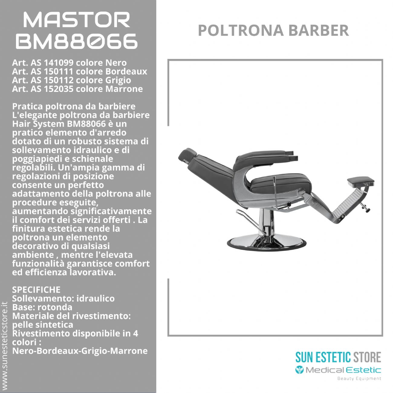 Mastror BM88066 poltrona maschile barbiere