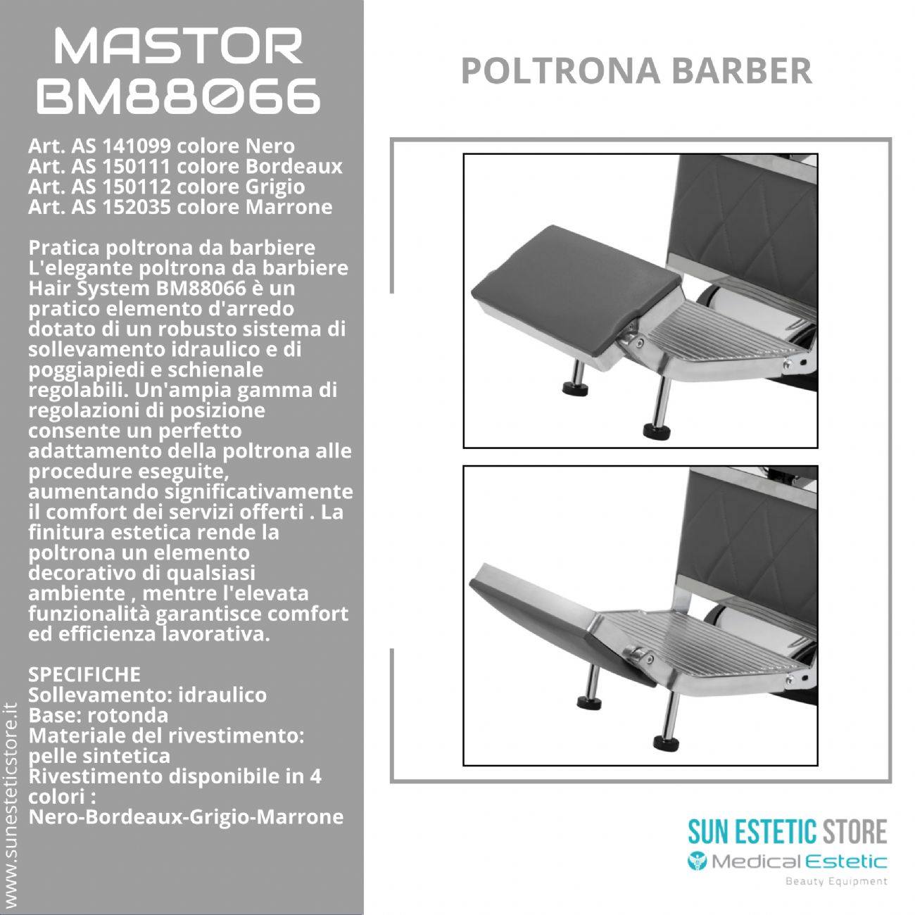Mastror BM88066 poltrona maschile barbiere
