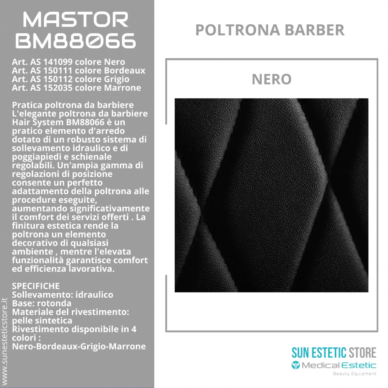 Mastror BM88066 poltrona maschile barbiere