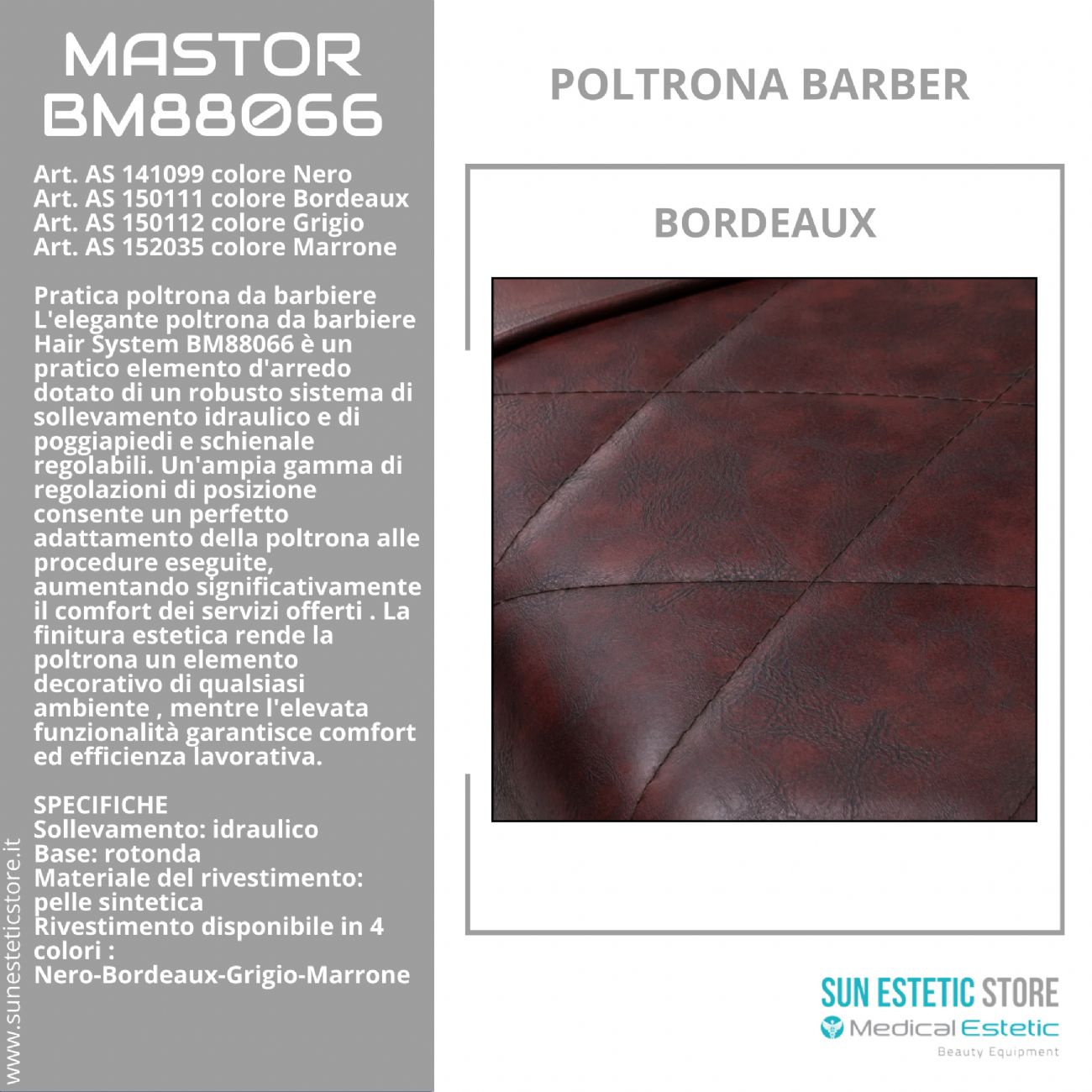 Mastror BM88066 poltrona maschile barbiere