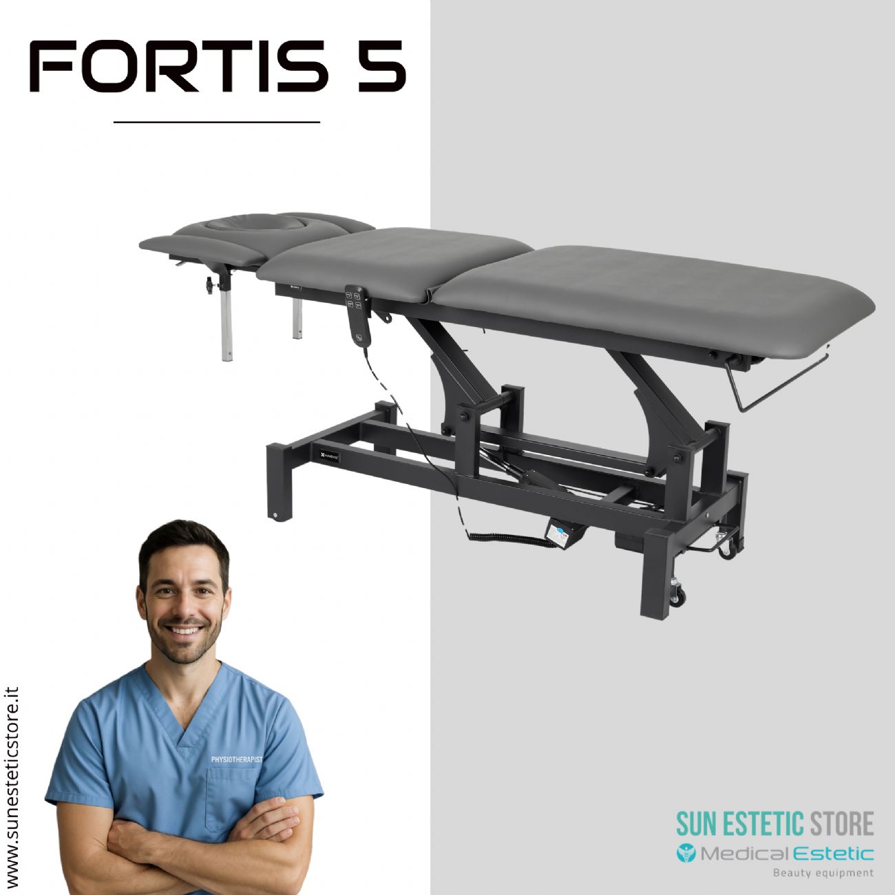 Fortis 5 lettino fisioterapia 5 sezioni 2 motori