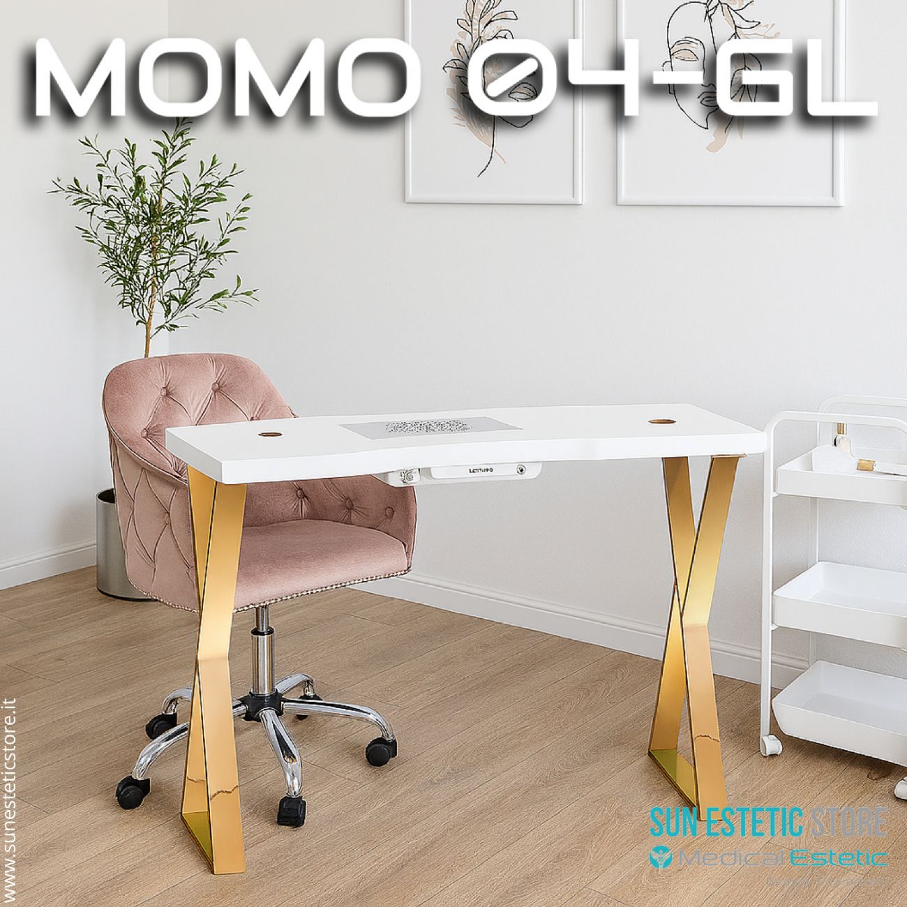 Momo 04-GL tavolino manicure con aspiratore