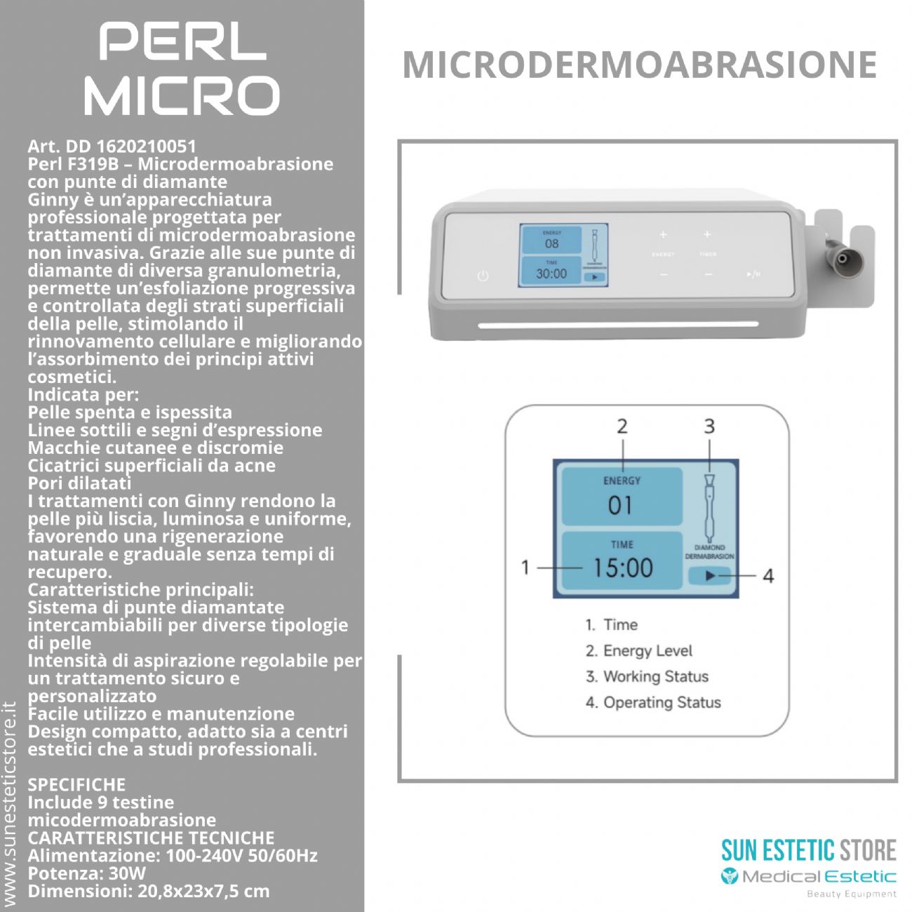 Perl Micro F319B Microdermoabrasione con testine di diamante