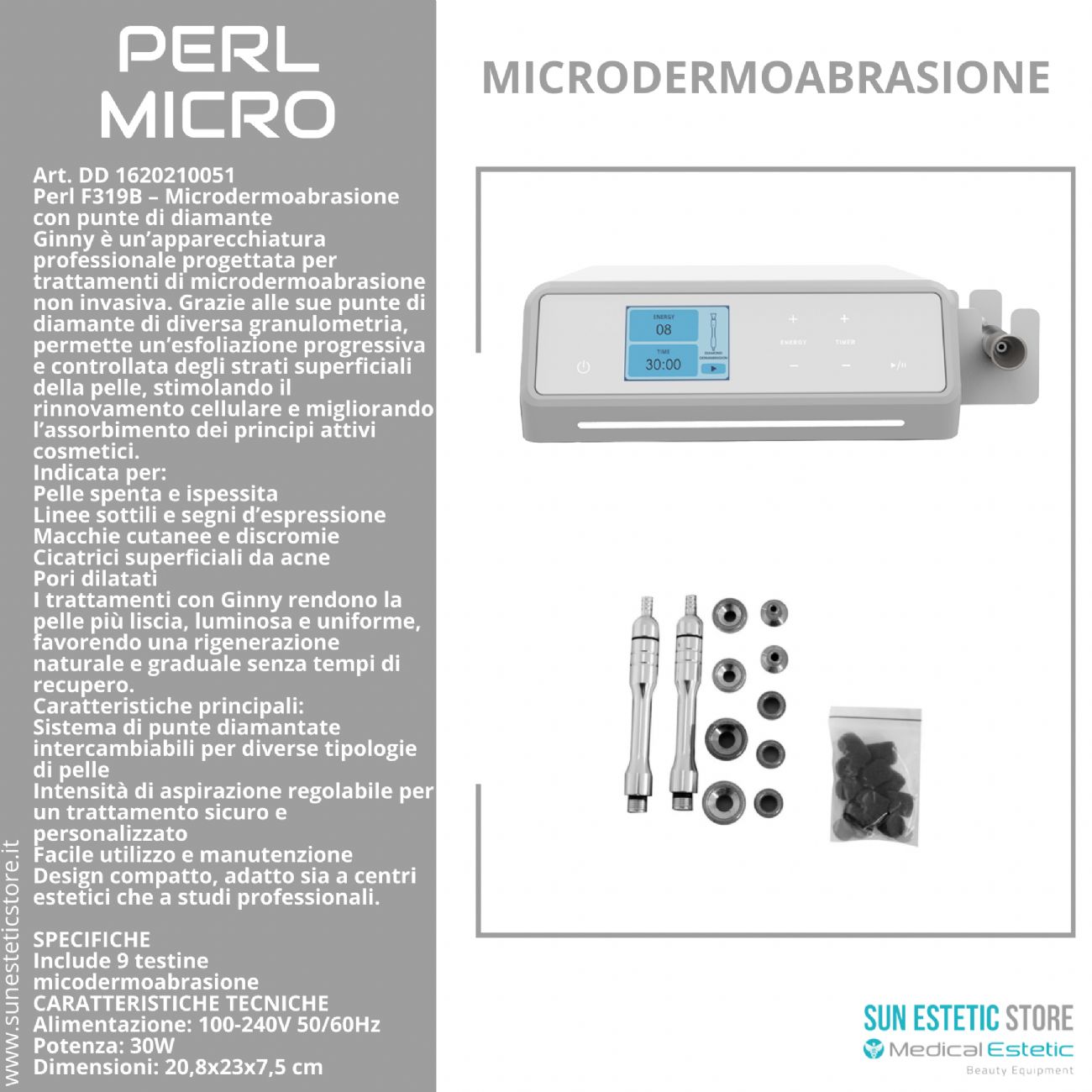 Perl Micro F319B Microdermoabrasione con testine di diamante