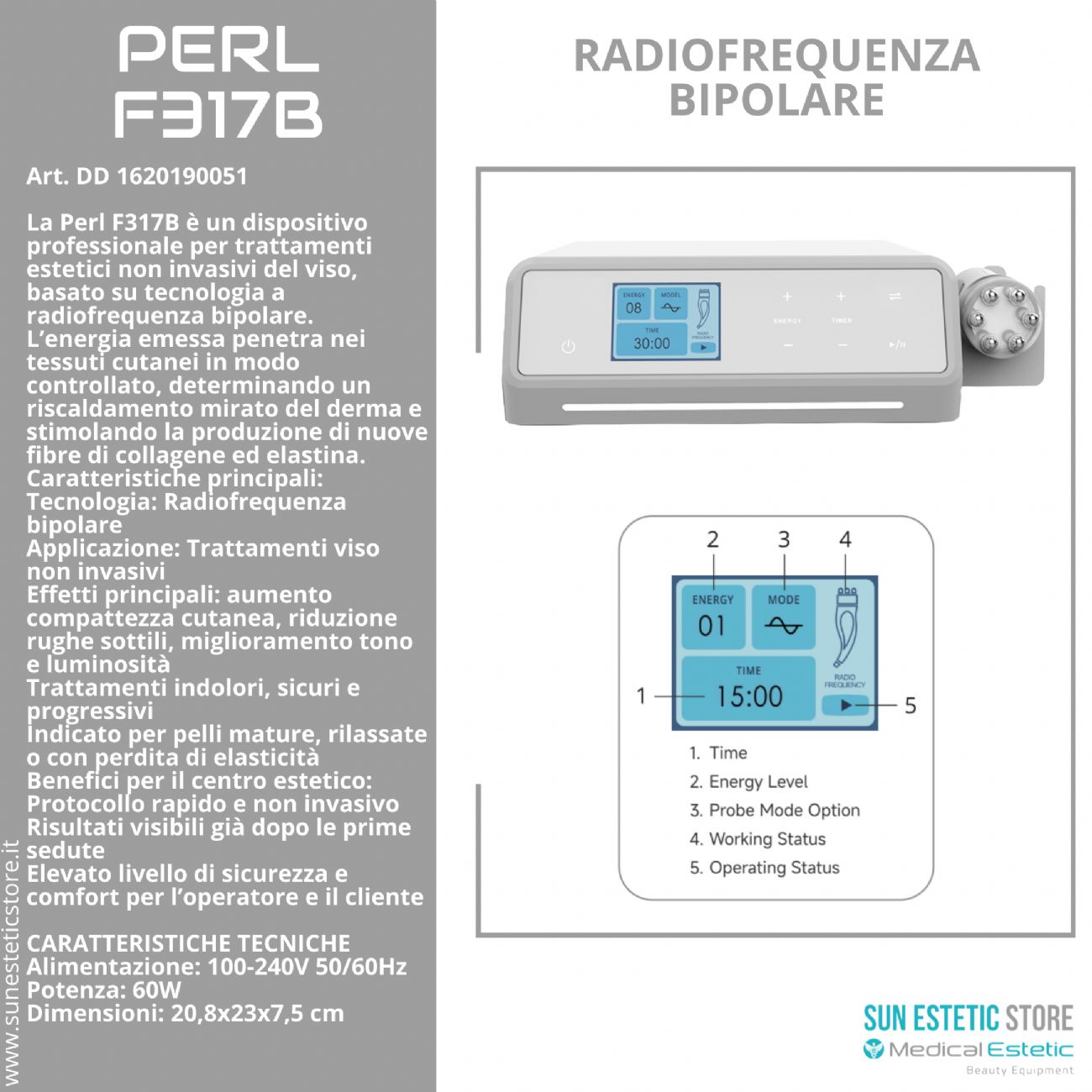 Perl F317B Radiofrequenza bipolare estetica