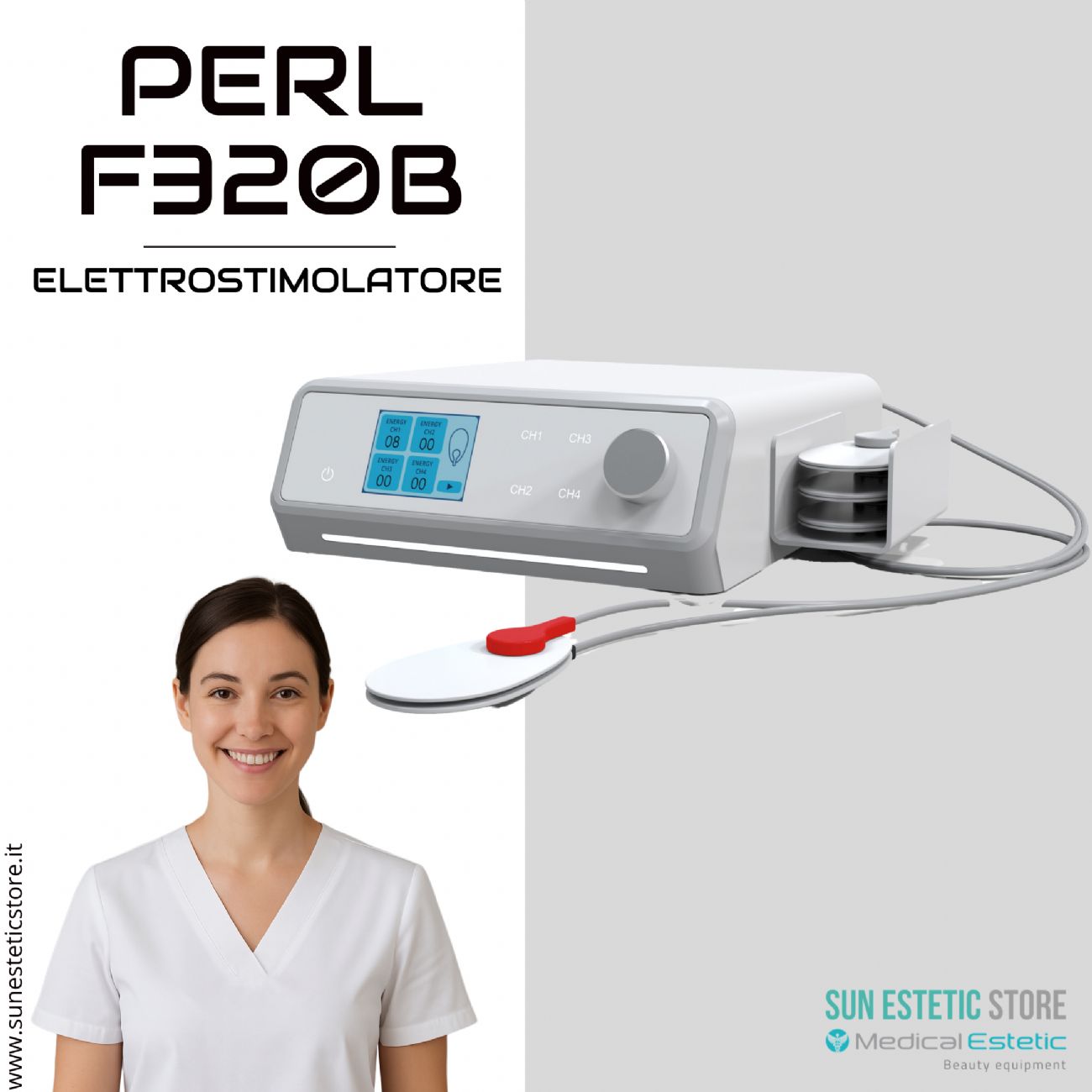Perl F320B EMS Elettrostimolatore estetica 4 canali