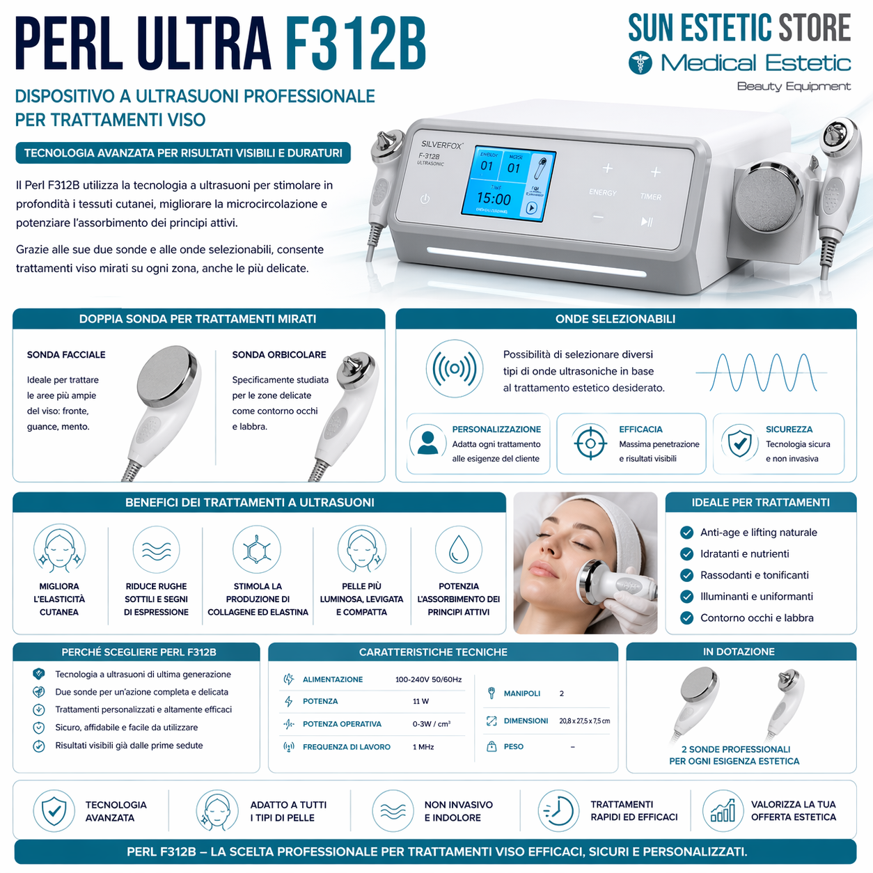 Perl Ultra F312B Apparecchiatura estetica ultrasuoni