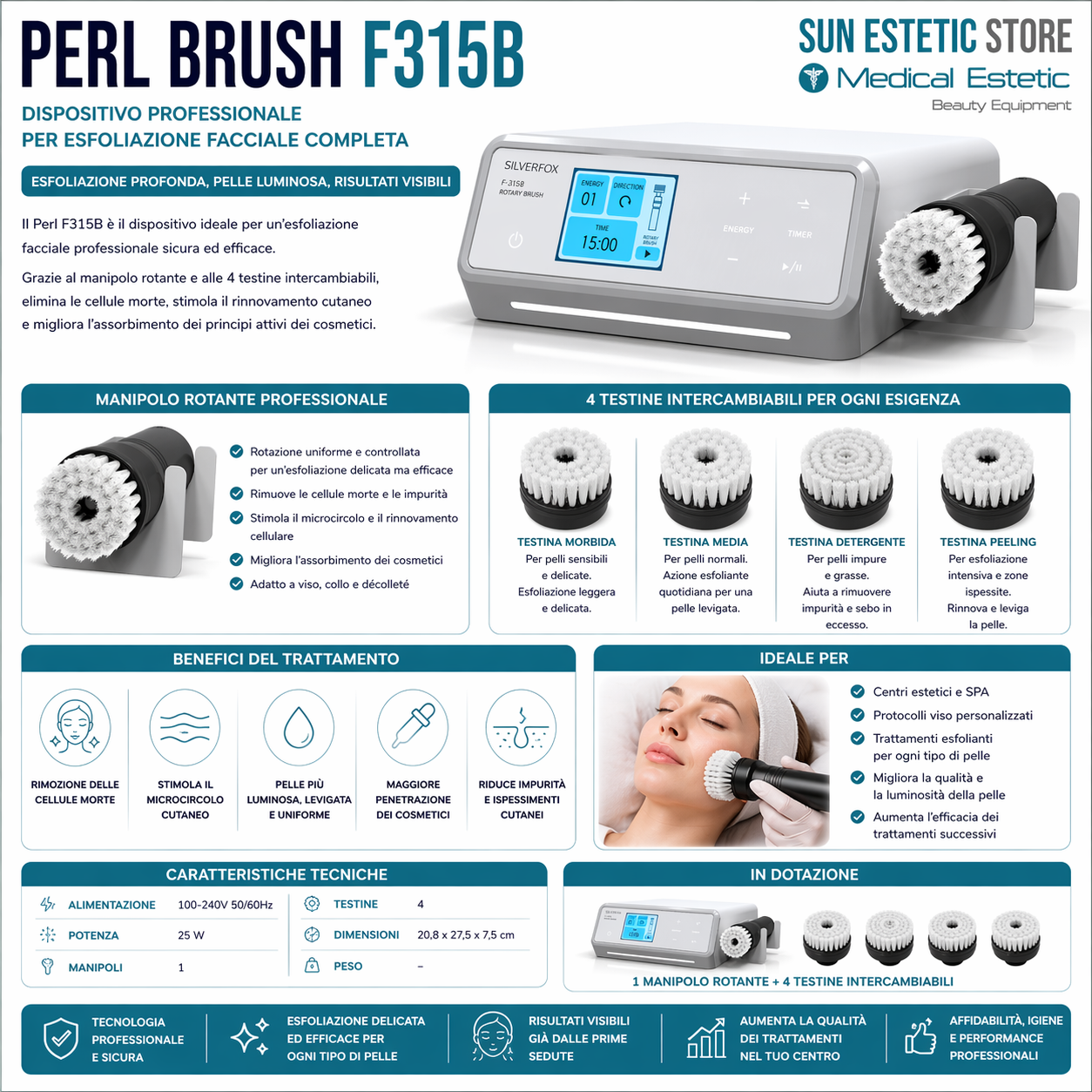 Perl F315B Brush spazzola rotante esfogliante