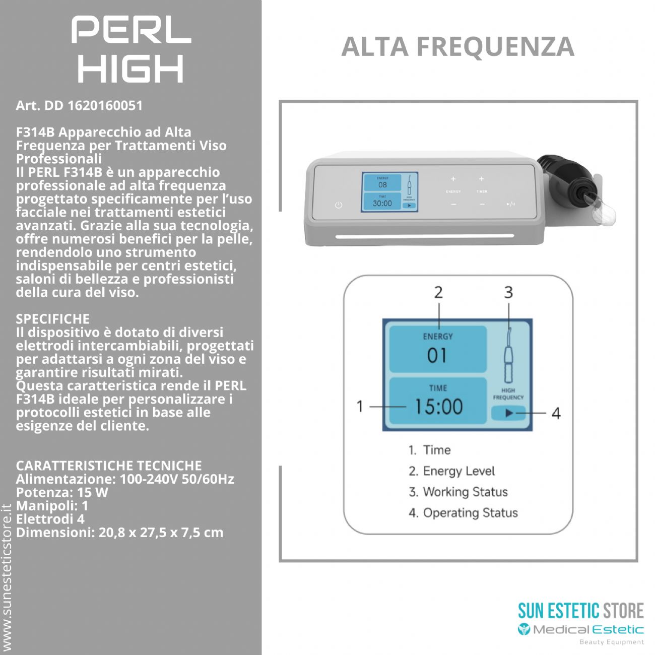 Perl High F314B alta frequenza estetica