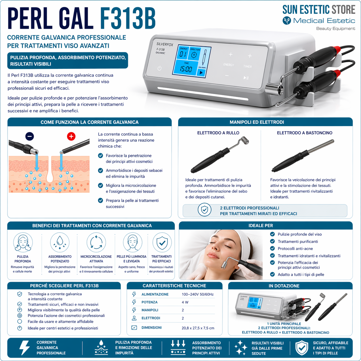 Perl F313B Corrente galvanica estetica