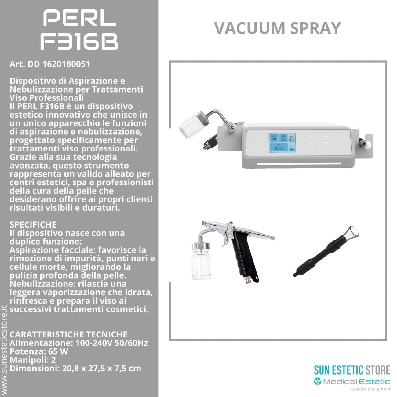 Perl F316B Vacuum Spray apparecchiatura estetica