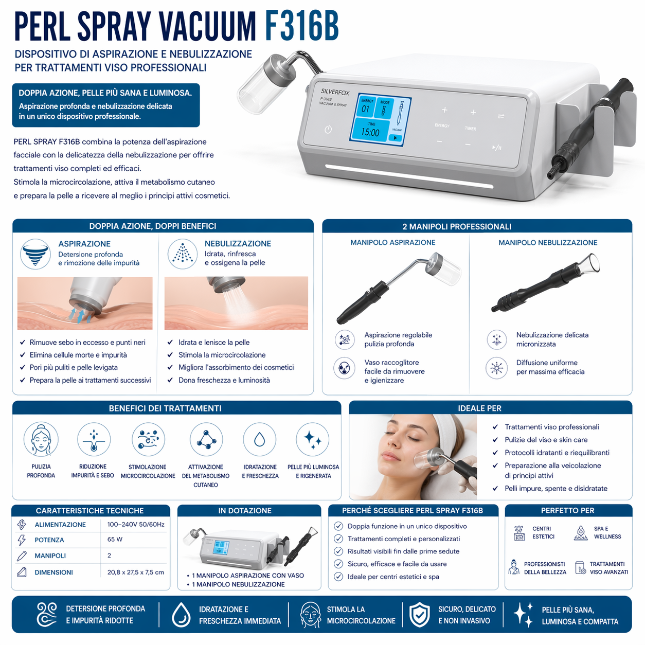 Perl F316B Vacuum Spray apparecchiatura estetica