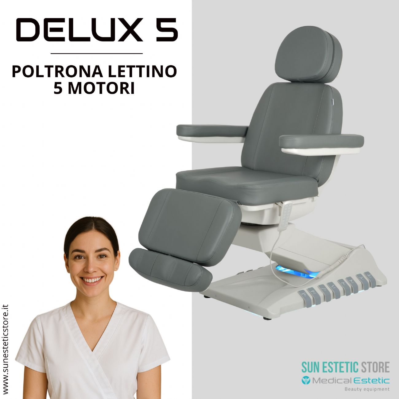 Delux 5 poltrona lettino 5 motori estetica