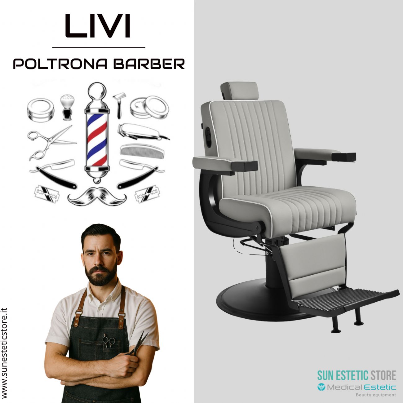 Livi poltrona maschile barber barbiere