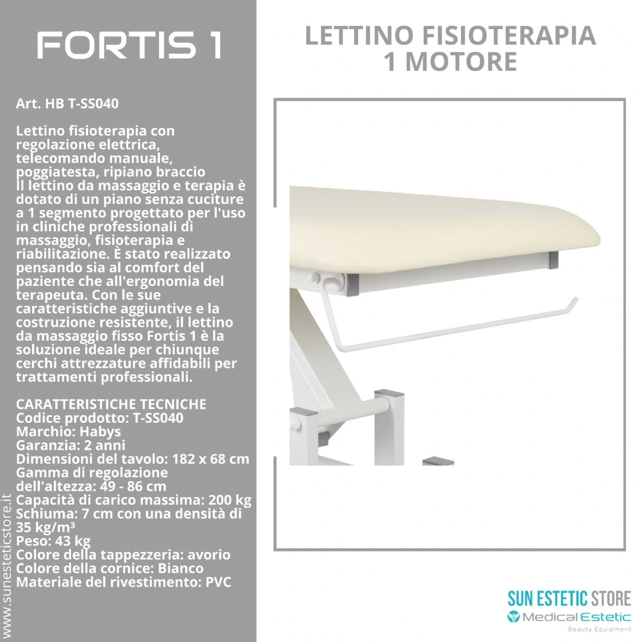 Fortis 1 lettino fisioterapia 1 motore