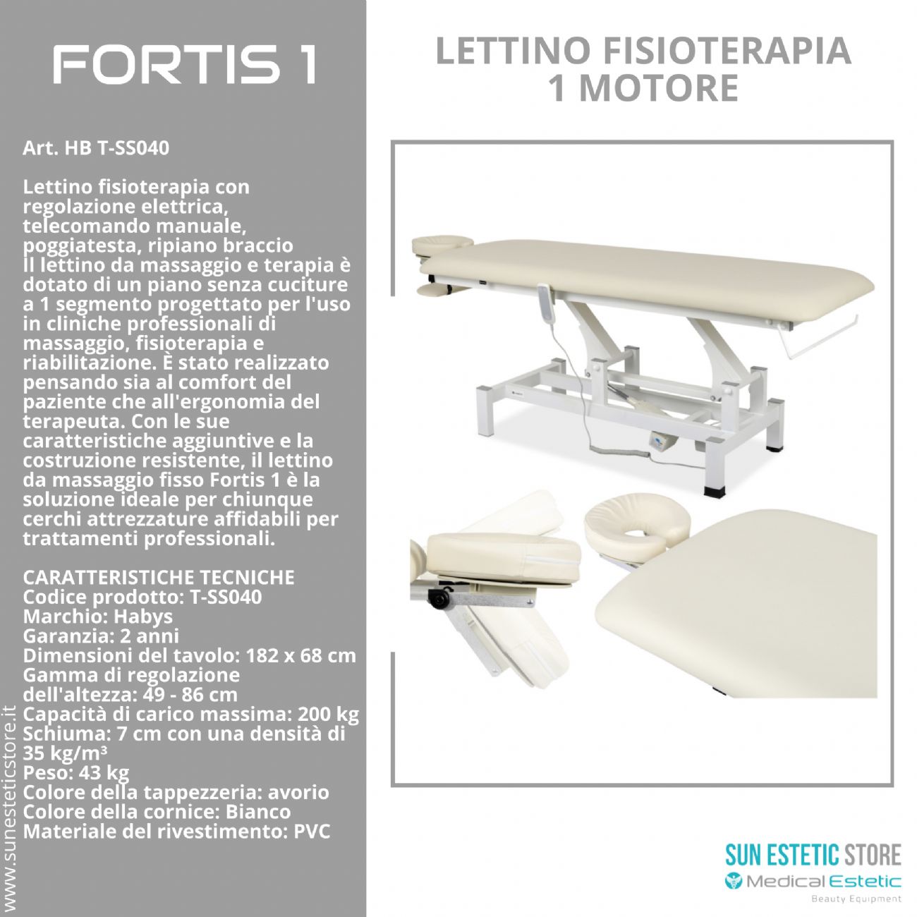 Fortis 1 lettino fisioterapia 1 motore