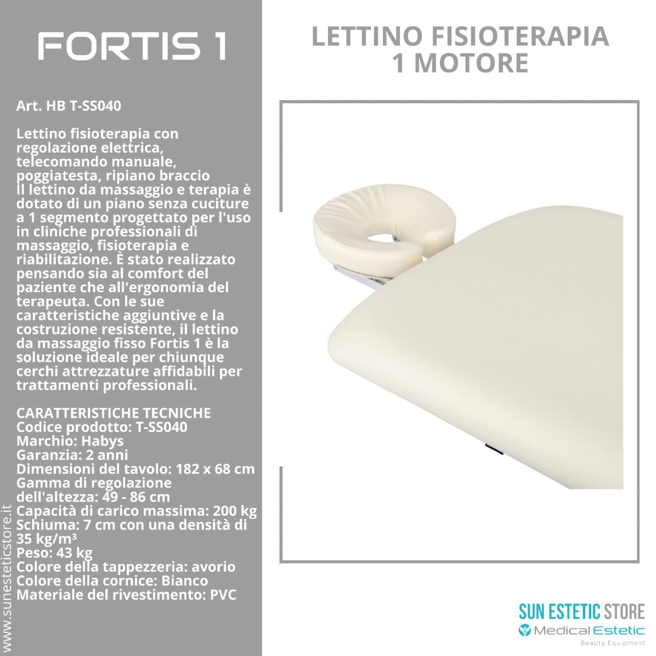 Fortis 1 lettino fisioterapia 1 motore