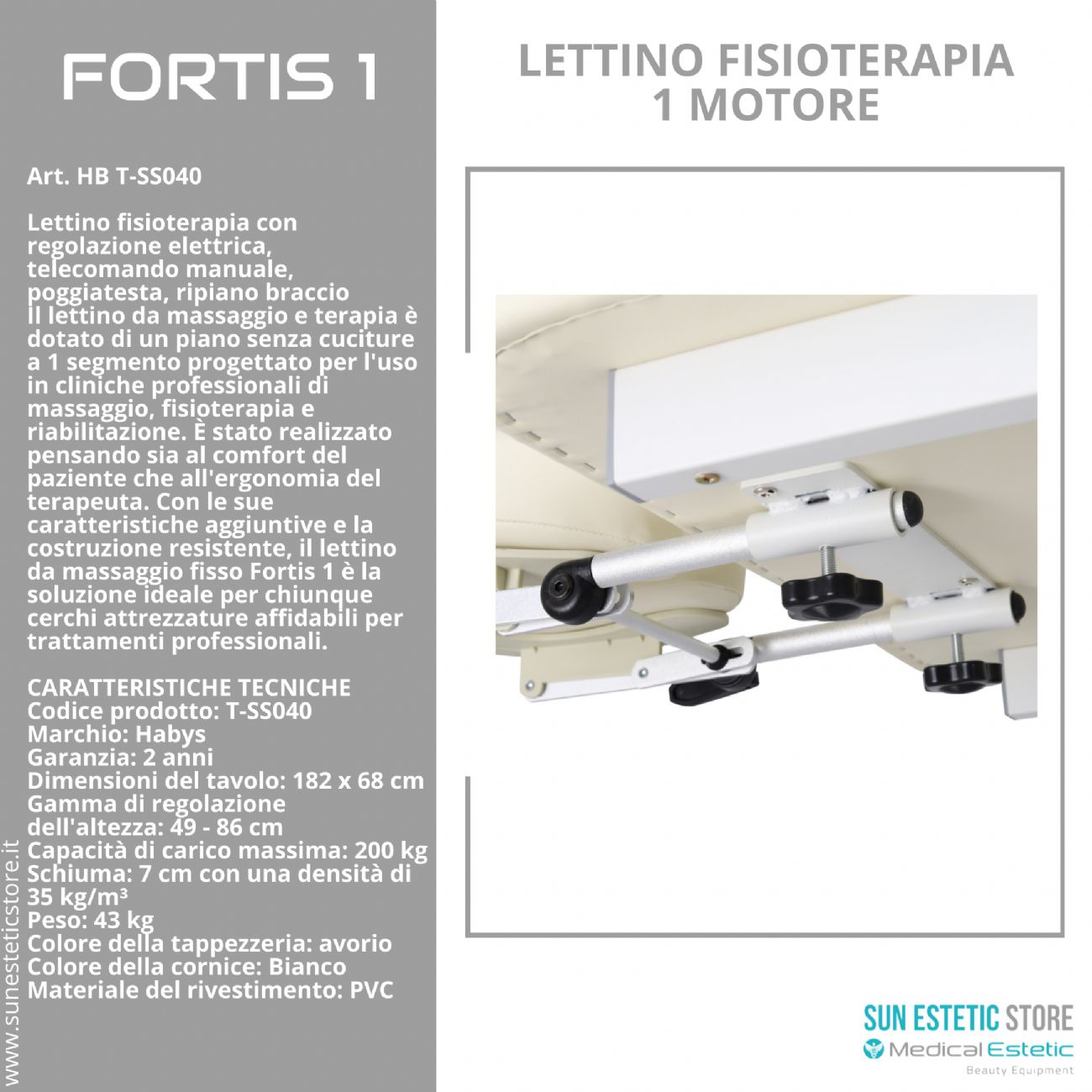 Fortis 1 lettino fisioterapia 1 motore