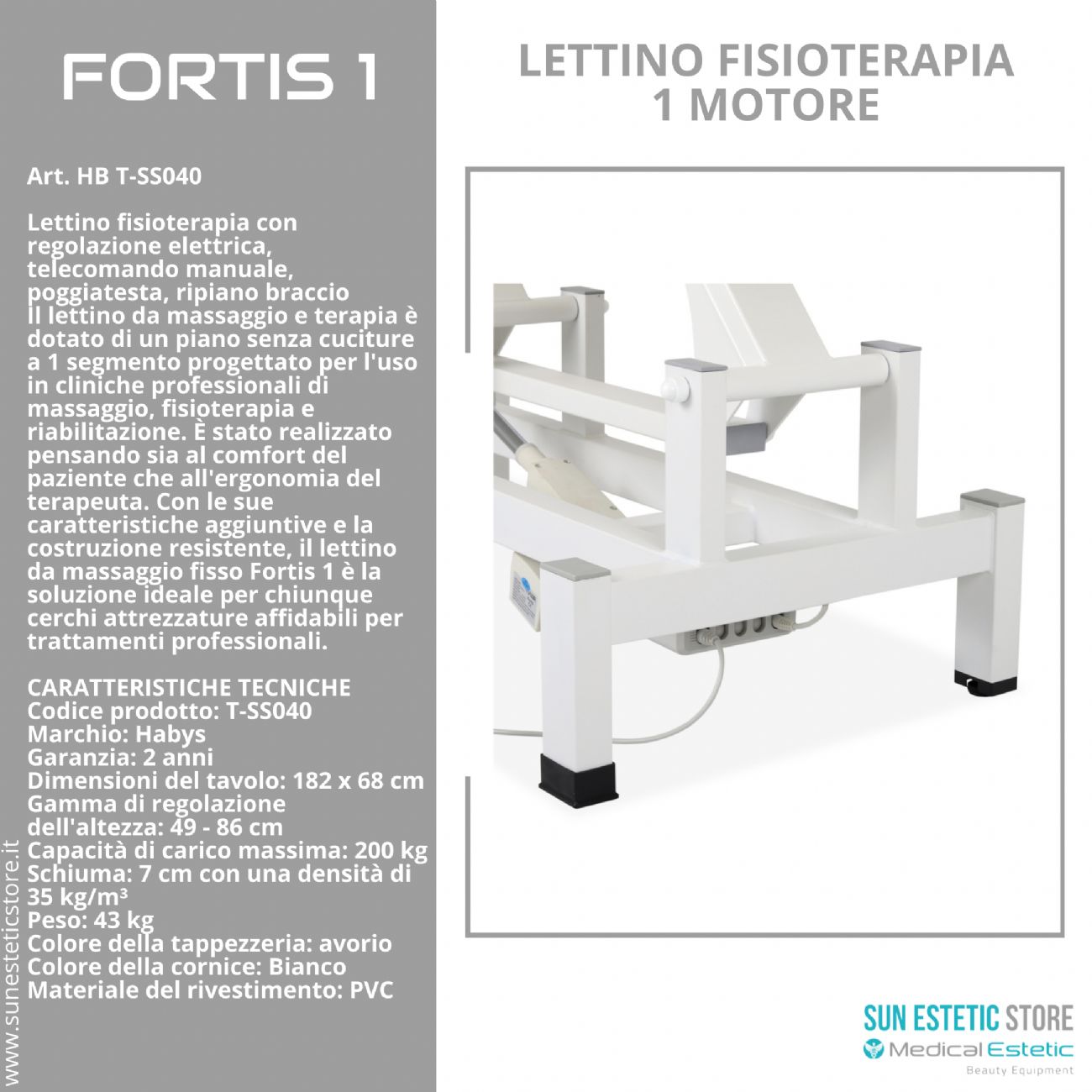 Fortis 1 lettino fisioterapia 1 motore