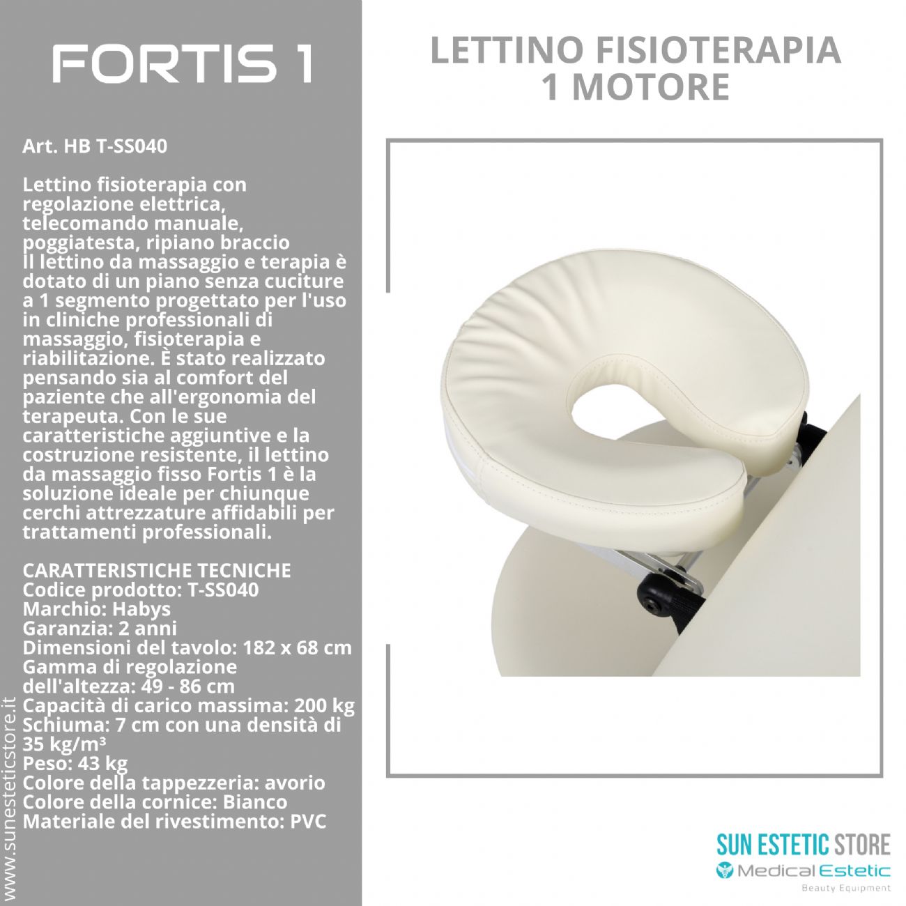 Fortis 1 lettino fisioterapia 1 motore