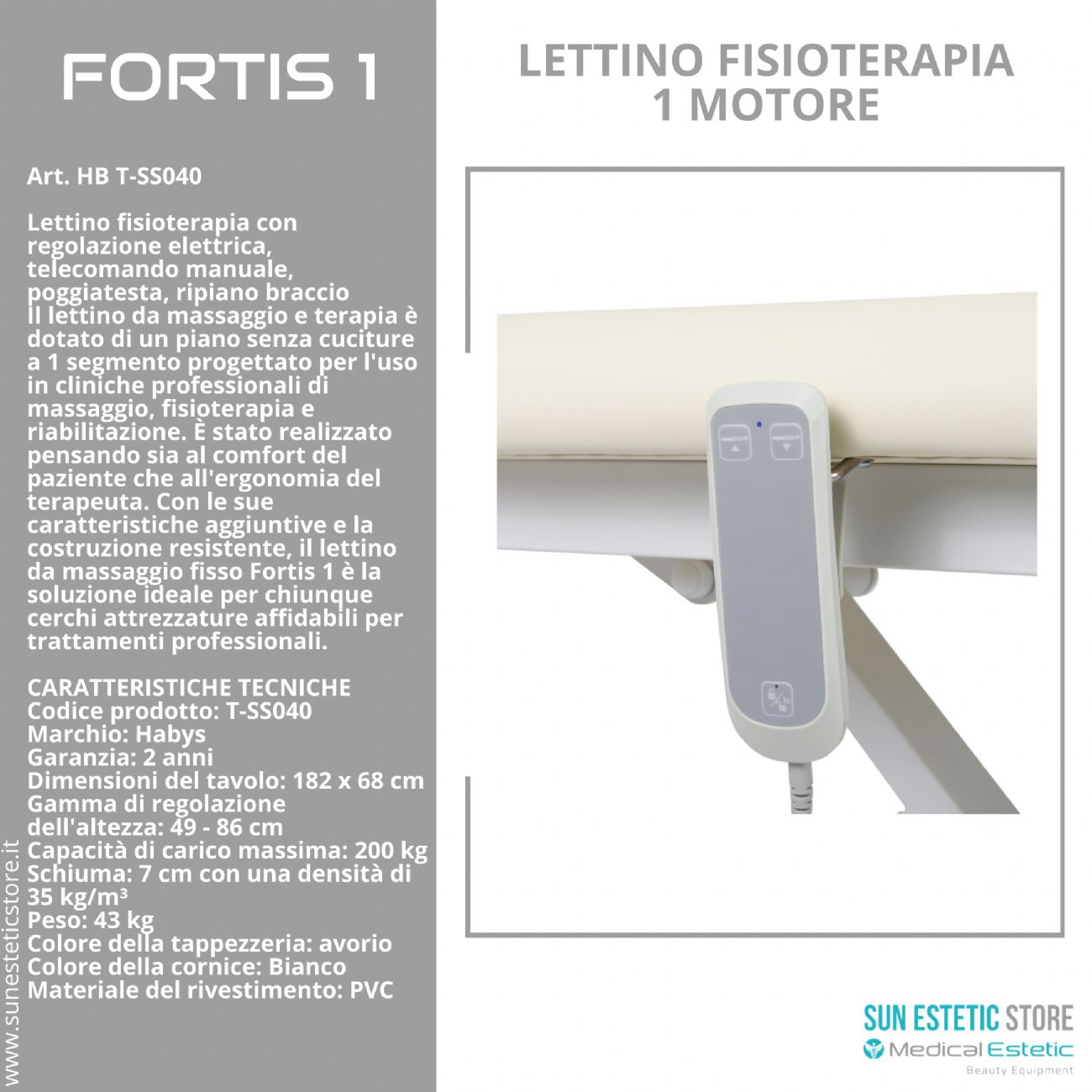 Fortis 1 lettino fisioterapia 1 motore