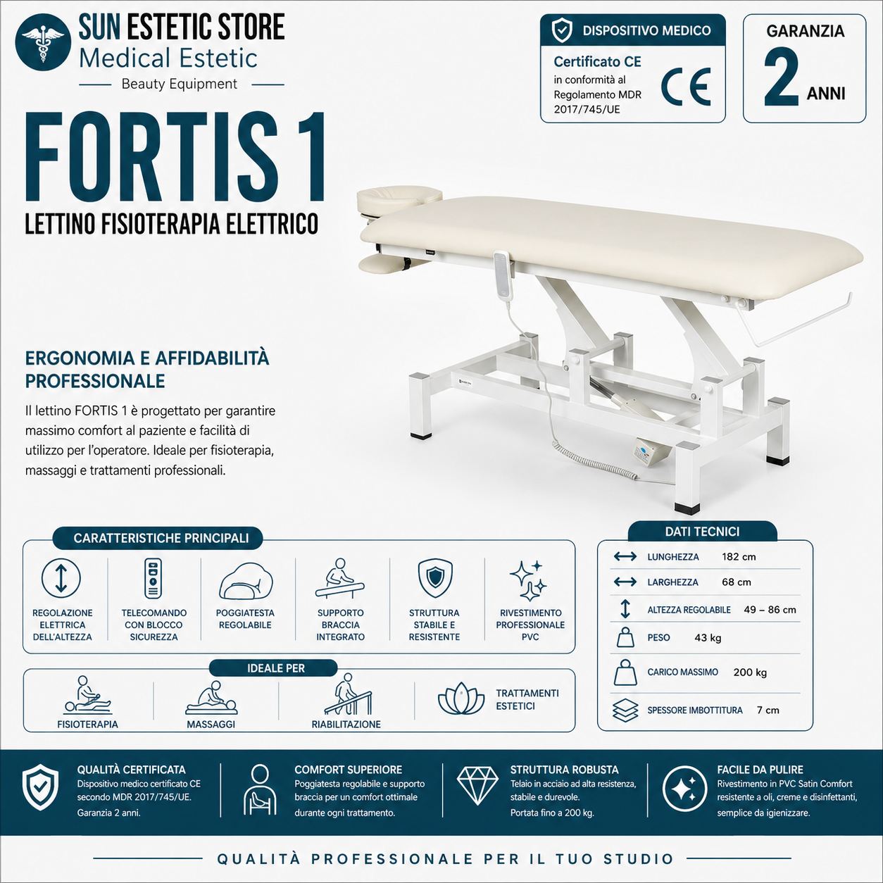 Fortis 1 lettino fisioterapia 1 motore