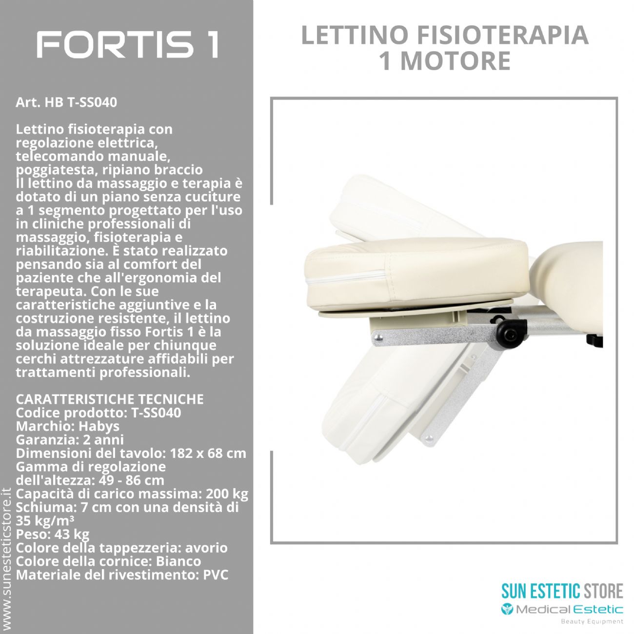 Fortis 1 lettino fisioterapia 1 motore